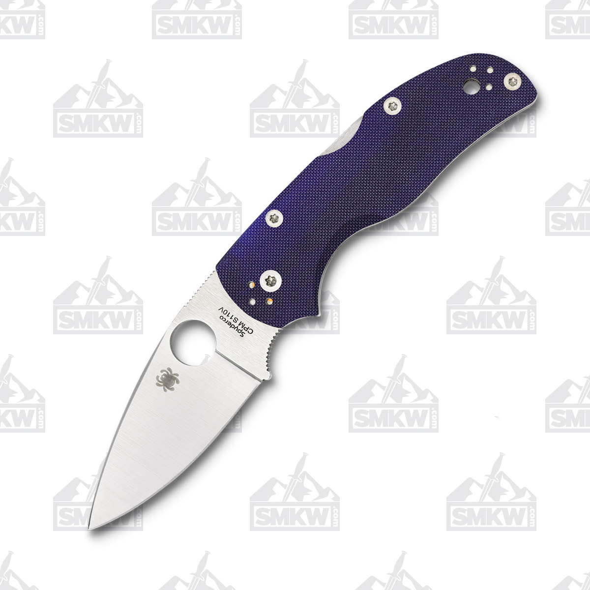 Spyderco Native 5 Folding Knife Blue 2.98 Inch Plain Satin Leaf SPC41GPDBL5 View 2