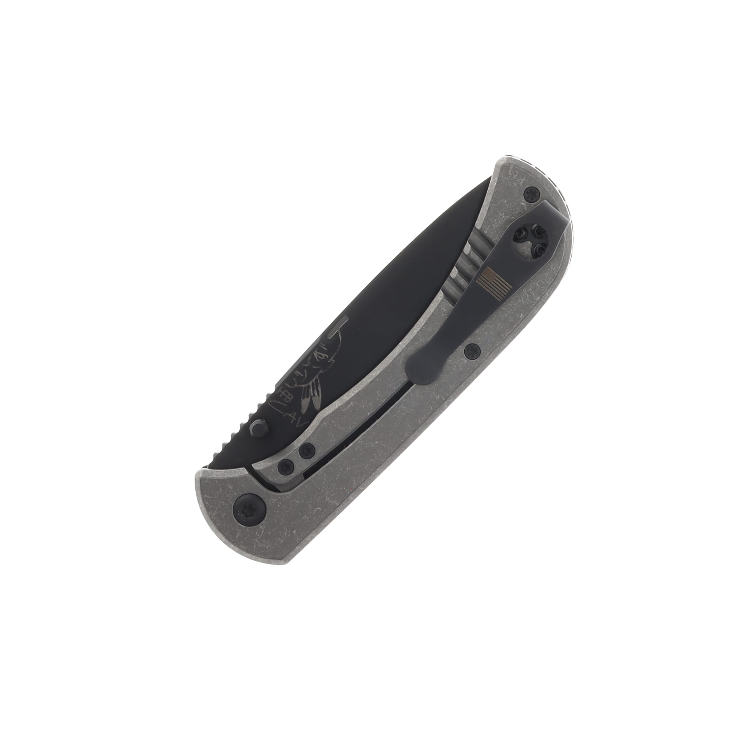 Half Face Blades Cav Folder - Black G10, Armor black Cerakote Blade, Textured Grip, TI Frame HFCAVFLDTXTBKBK View 4