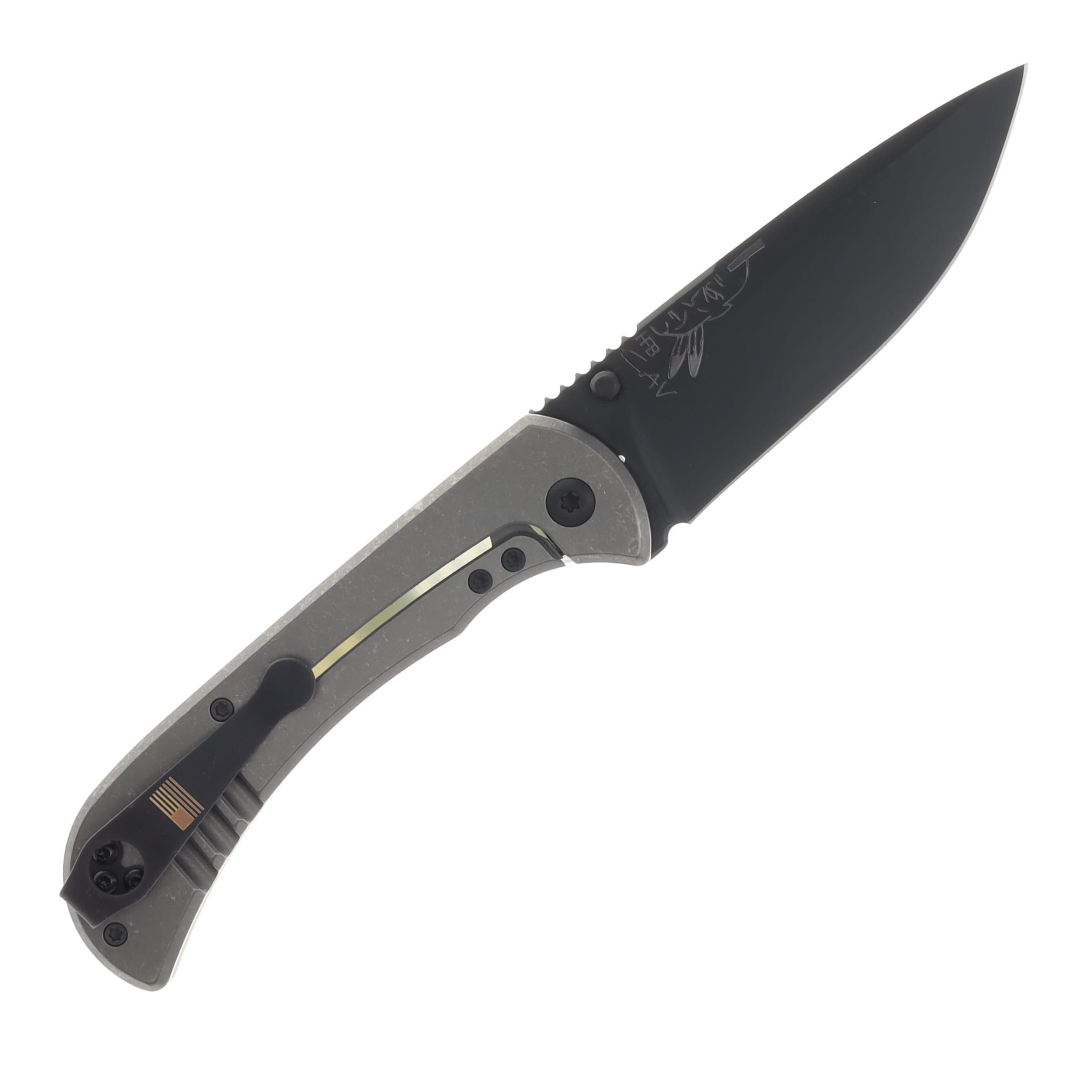 Half Face Blades Cav Folder - Universal Camouflage Pattern (UCP) G10, Armor black Cerakote Blade, Textured Grip, TI Frame HFCAVFLDUNICAMO View 2