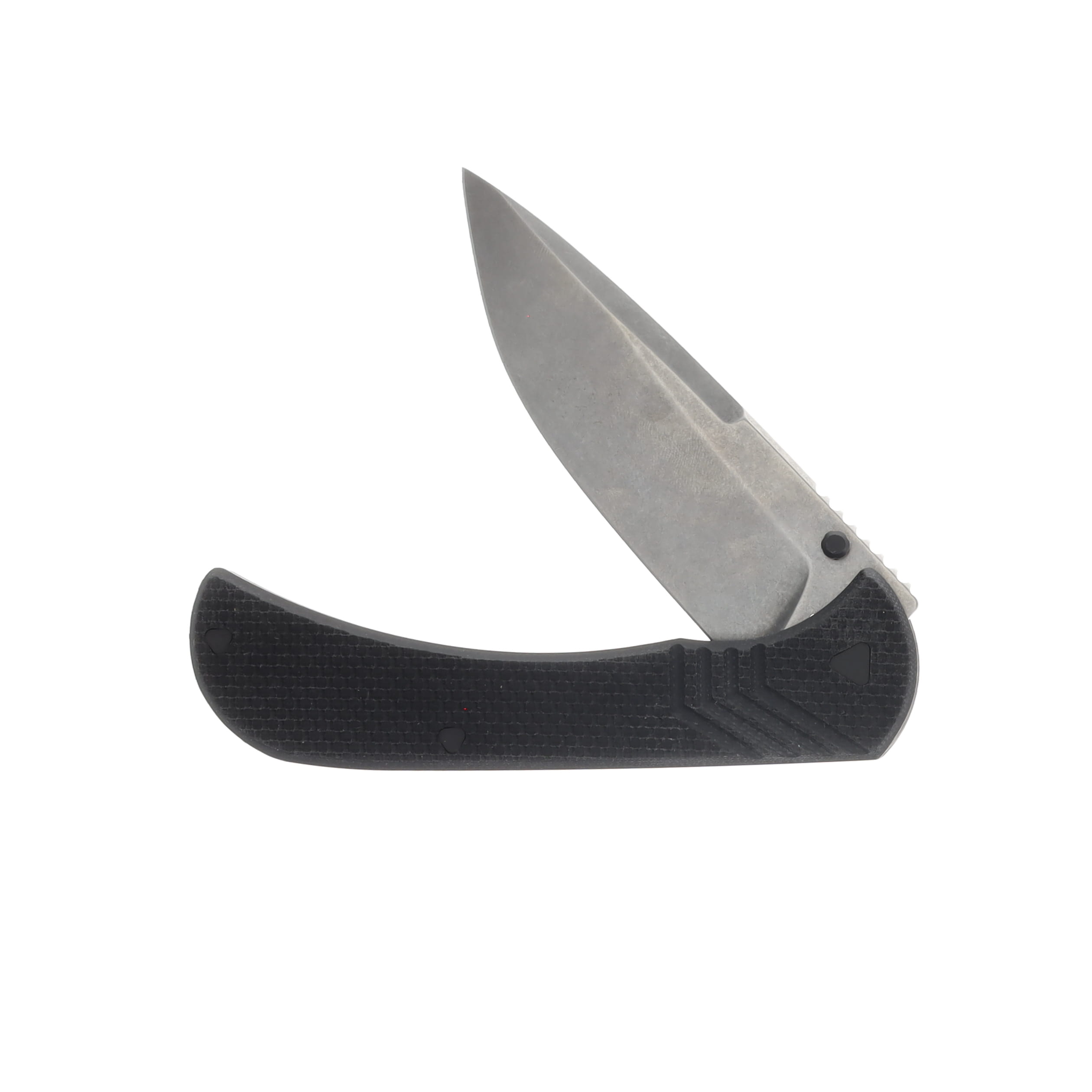 Half Face Blades Cav Folder - Black G10, Textured Grip, TI Frame. HFCAVFLDBK View 3