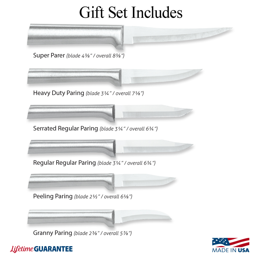 Rada All Star Paring 6 Pc Set-Silver Handle S52 View 1