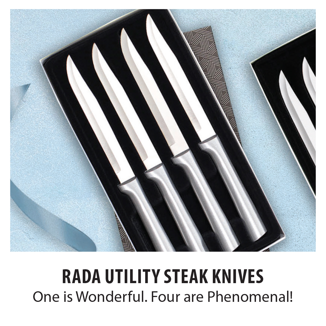 Rada Utility-Steak Knives 4Pc Set-Silver Handle S55 View 3