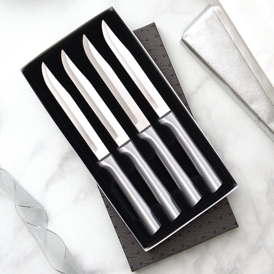 Rada Utility-Steak Knives 4Pc Set-Silver Handle S55 View 2