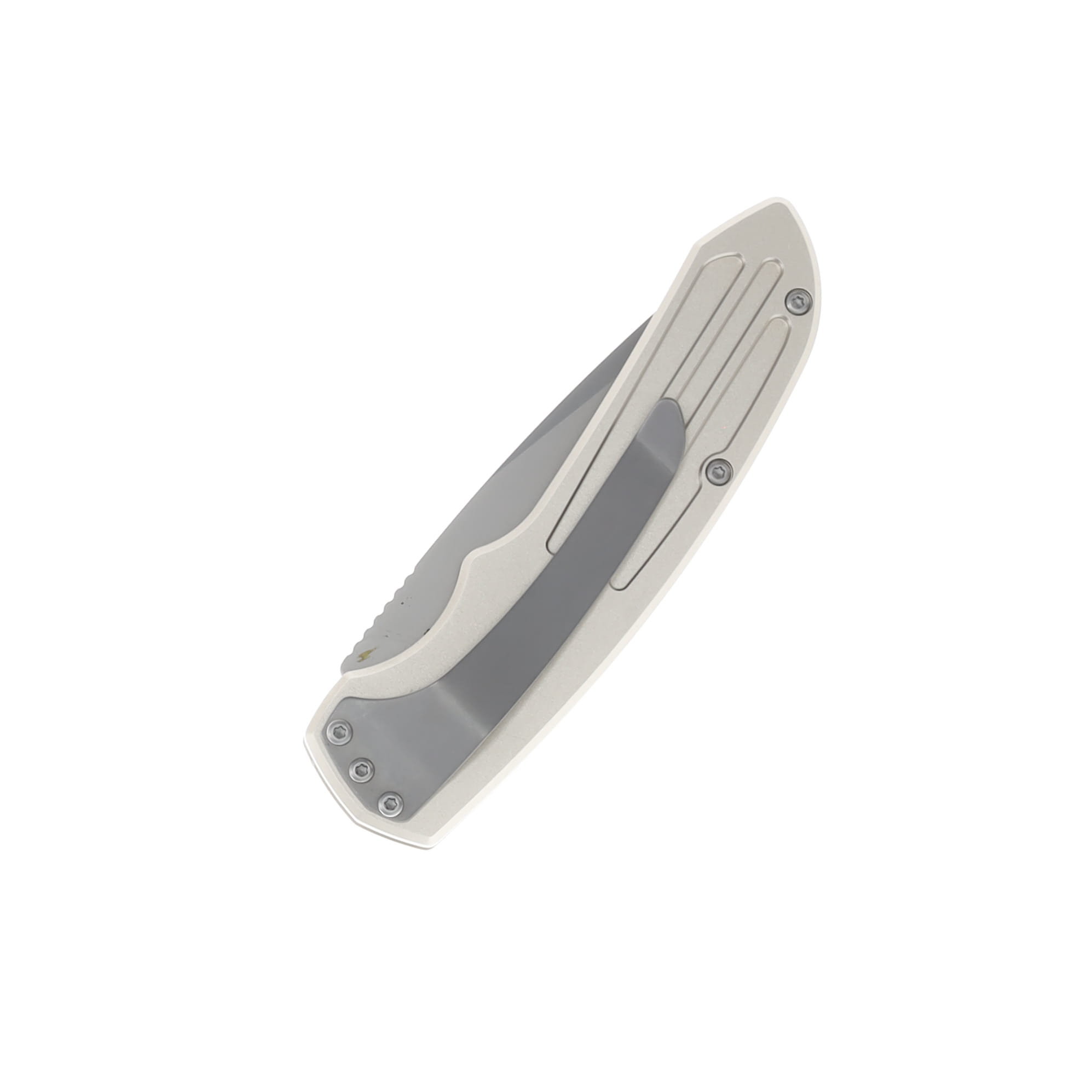 Smith & Wesson ExtremeOps Jr. Push Button OTS Auto Knife-Champagne Aluminum Handle Tanto Plain Blade WNS-WSW-50T View 3
