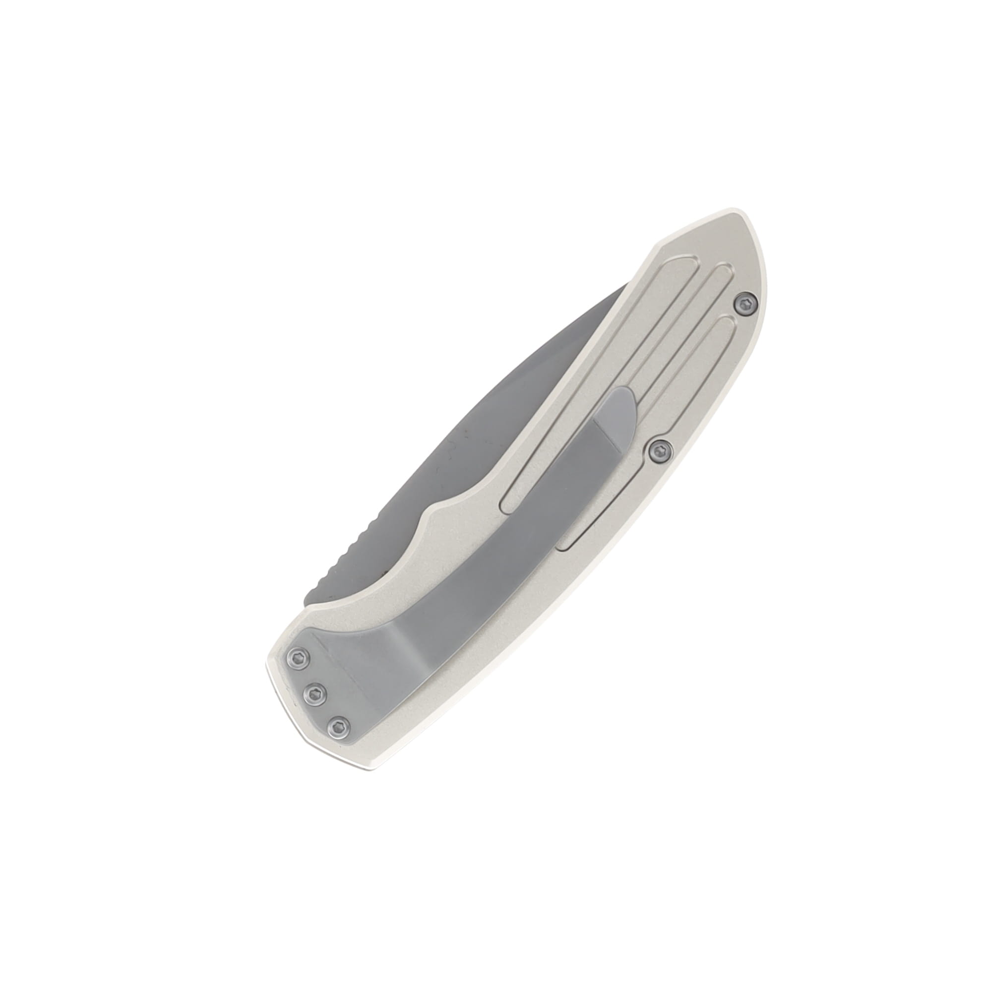 Smith & Wesson ExtremeOps Jr. Push Button OTS Auto Knife-Champagne Aluminum Handle Drop Point Partial Serrated Blade WNS-WSW-50S View 4