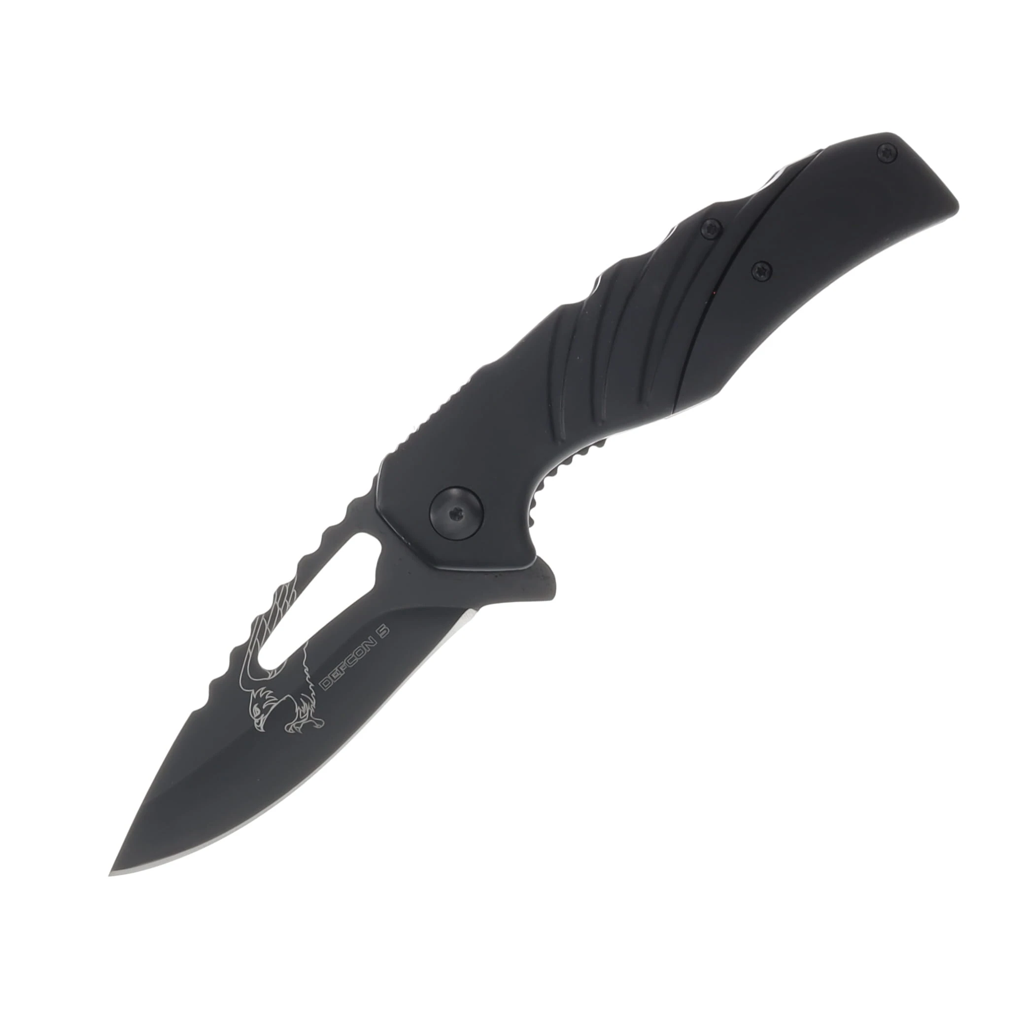 Fox Knives Defcon 5 Alpha Linerlock Folding Knife Black Stonewash/Black Aluminum D5-K004 View 1
