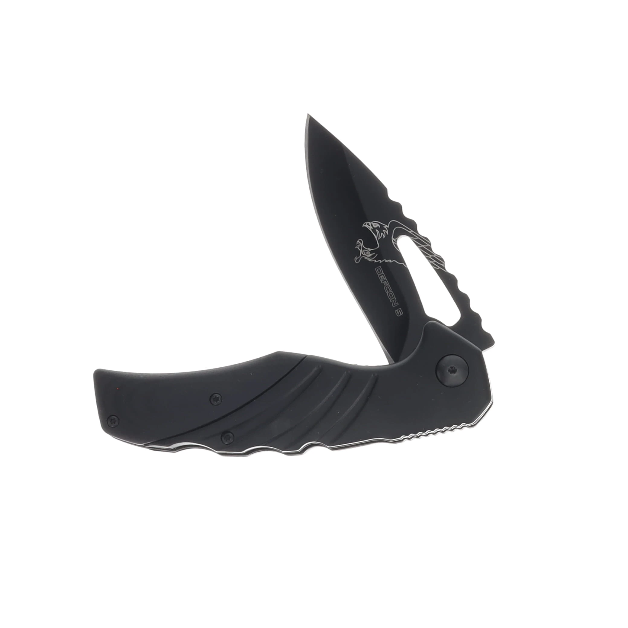 Fox Knives Defcon 5 Alpha Linerlock Folding Knife Black Stonewash/Black Aluminum D5-K004 View 3
