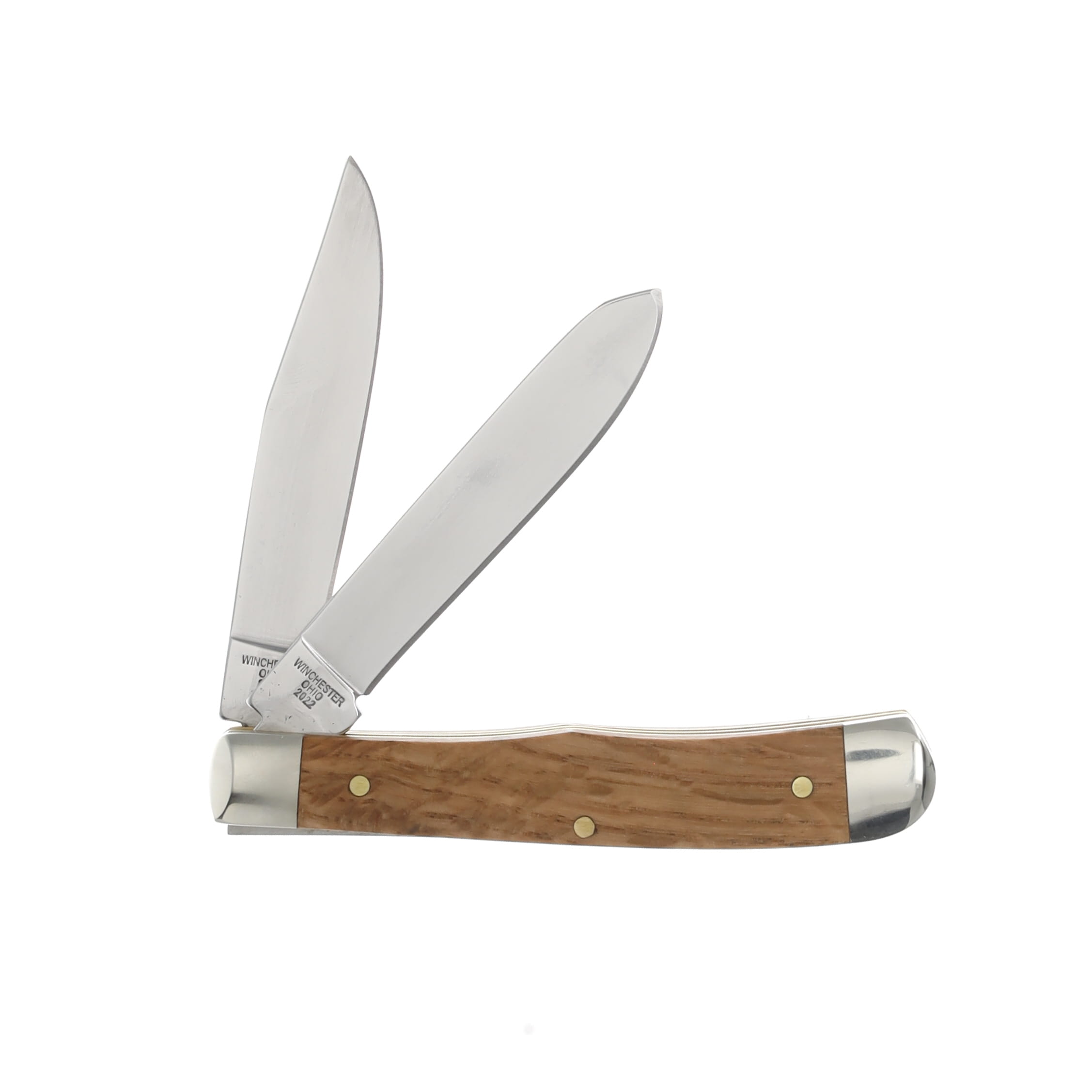 Cooper Cutlery Battle Axe Trapper Folding Pocket Knife Black Oak Wood Handle CCBA-BO View 2