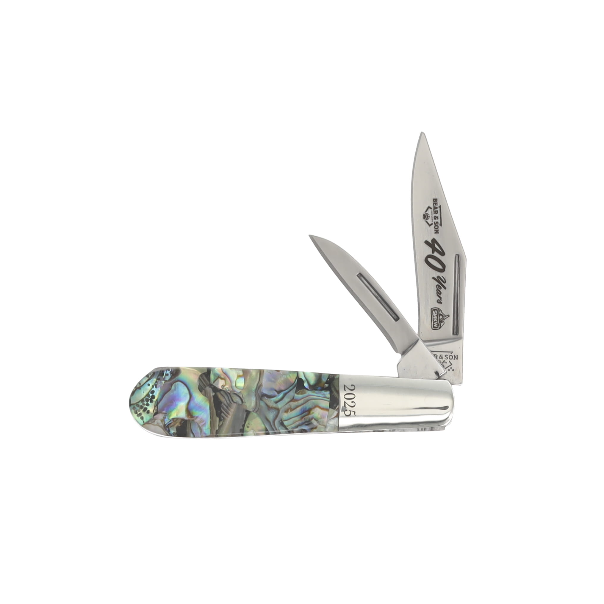 Bear & Son Baby Barlow Folding Knife Abalone SKAB281 1/2 View 1