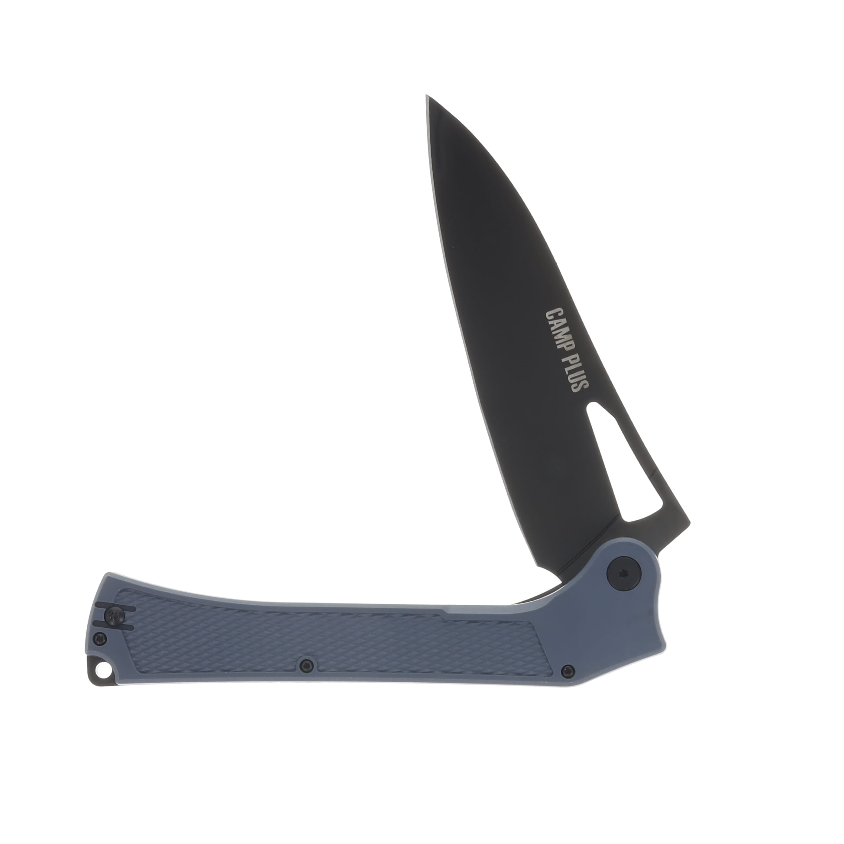 Ontario Camp Plus Large EDC Folding Knife Gray GFN Handle Black Cleaver Blade CP ON4325GREYTC View 3