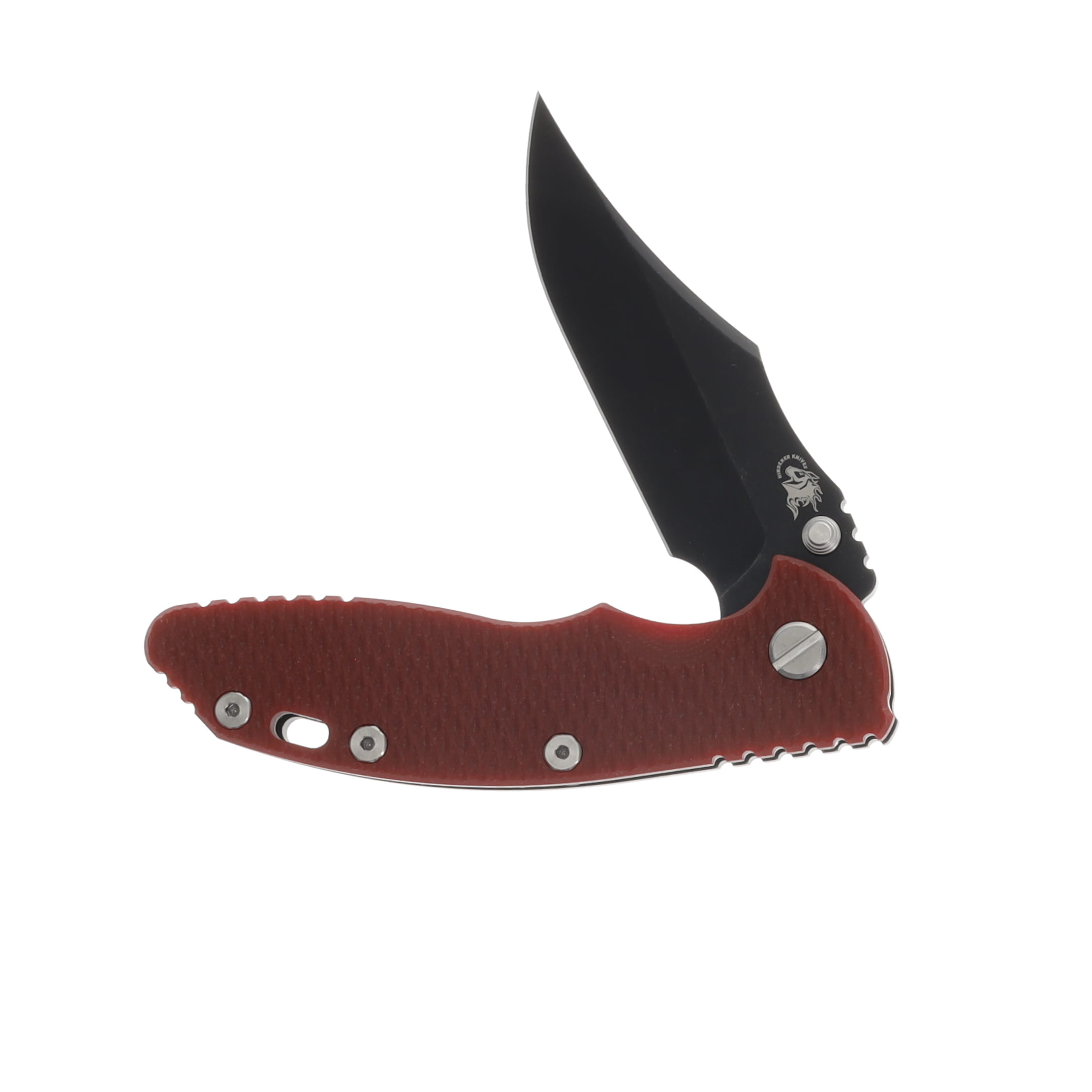 Hinderer 3.5 XM-18 Bowie Red - Battle Black 3.5in Plain Battle Black Bowie KXM35BOWMCDTWBBKRD View 3