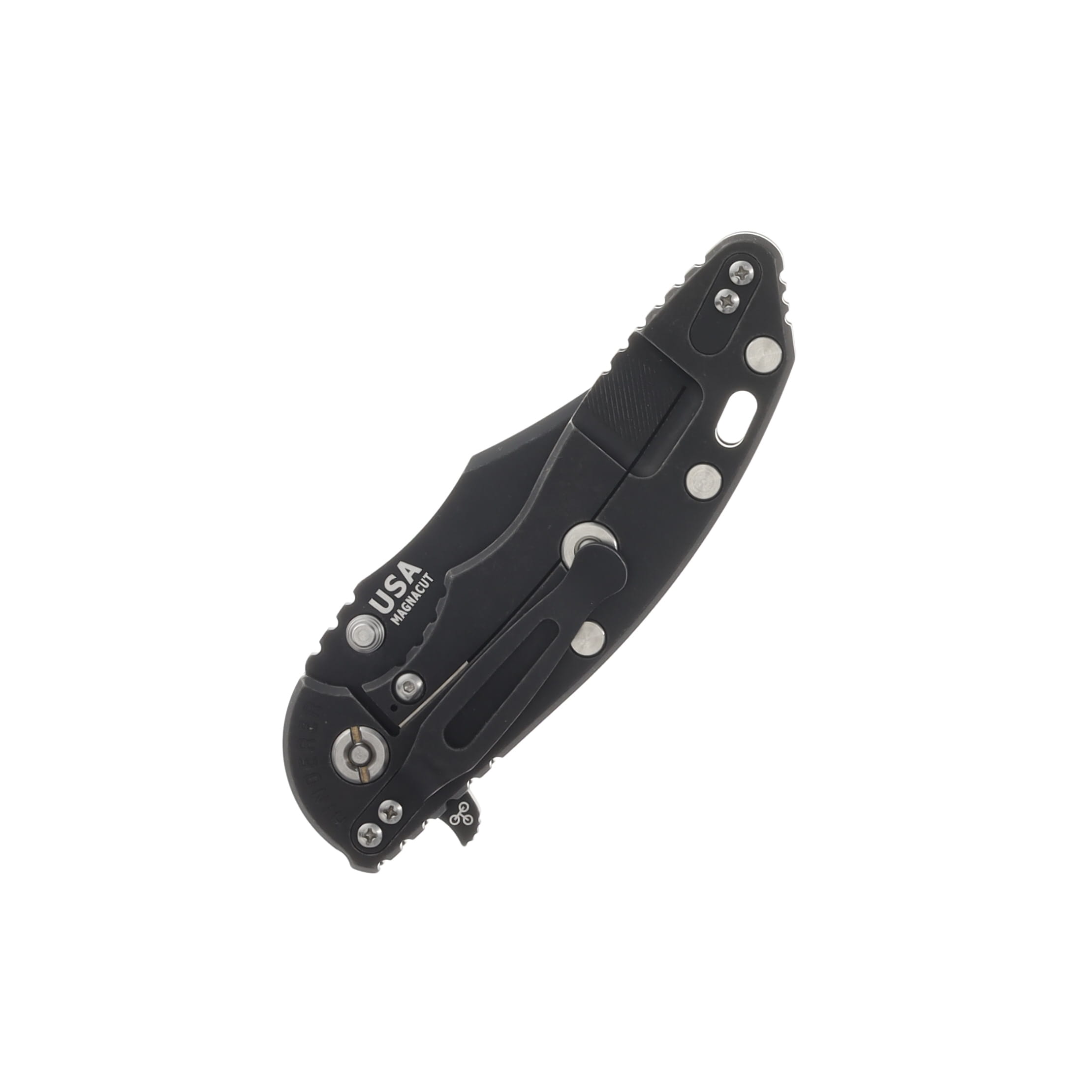 Hinderer 3.5 XM-18 Bowie Translucent Green – Battle Black 3.5in Plain Black Bowie KXM35BOWMCDTWBBKTG View 4