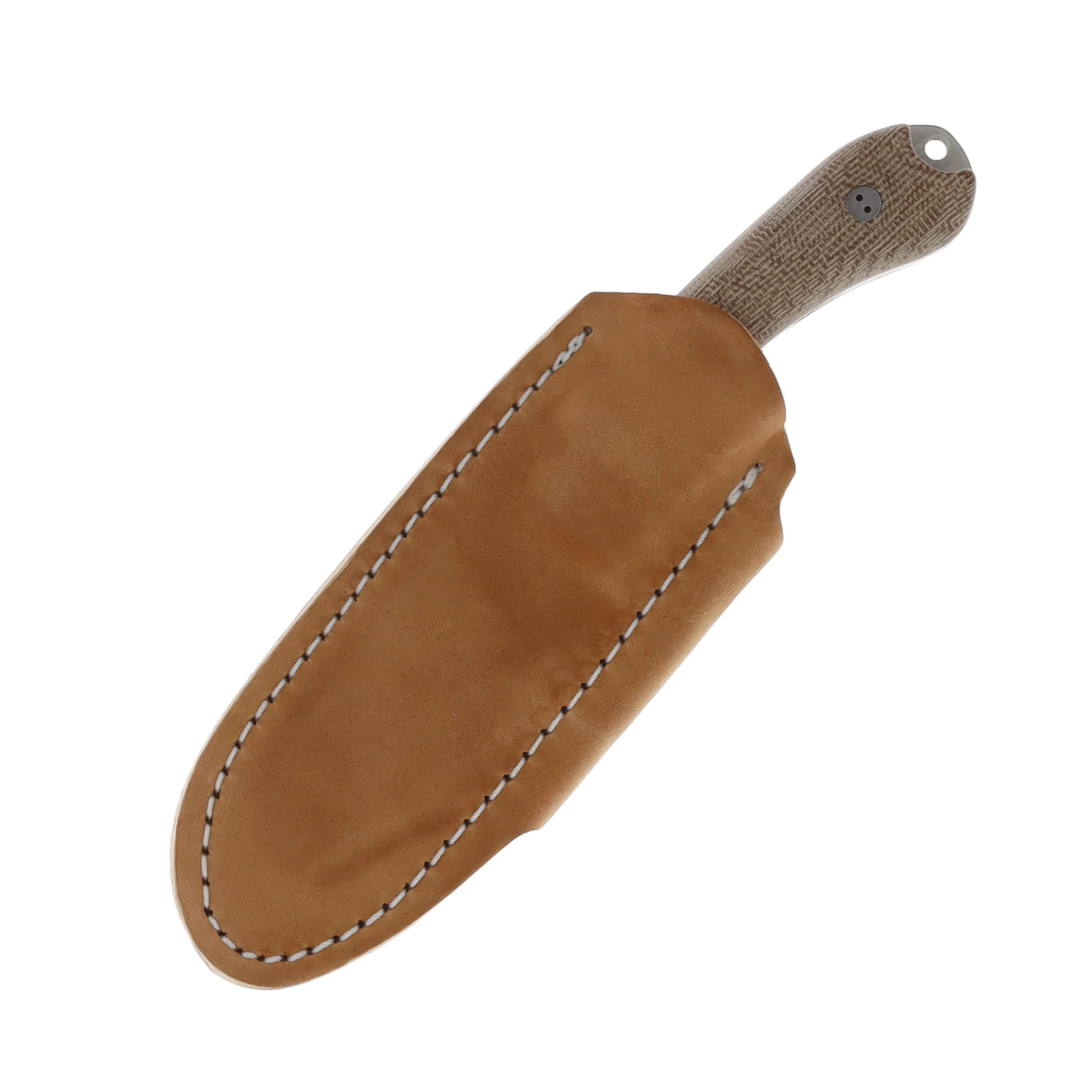 Bradford 3D Guardian 3 Natural Micarta 3.5in Plain Stonewash Drop Point BRAD3501 View 3