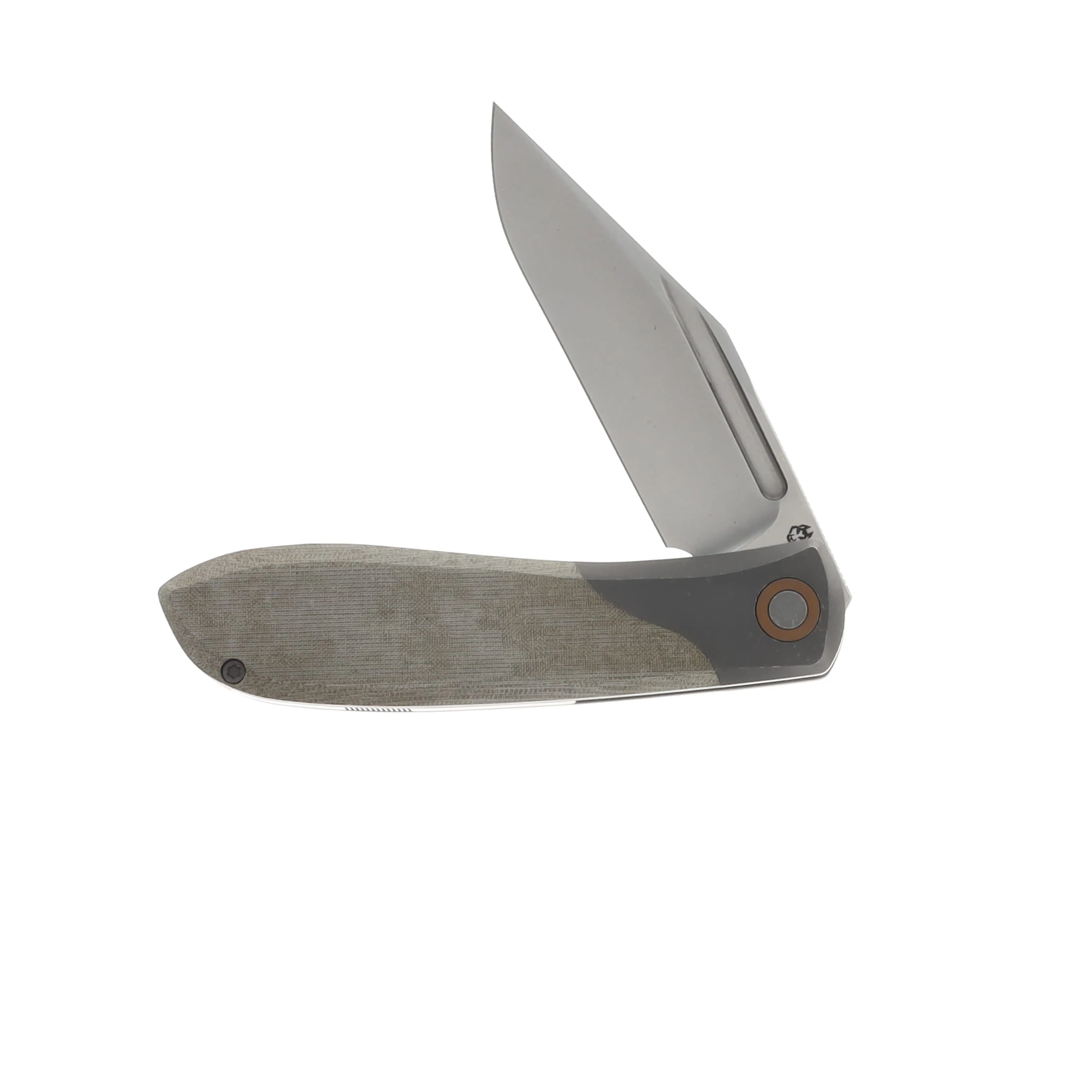 Jack Wolf Knives Scuffle Green 3.52in Plain Stonewash Clip Point SCUFFLE-01-GRN-LIN-MIC View 3