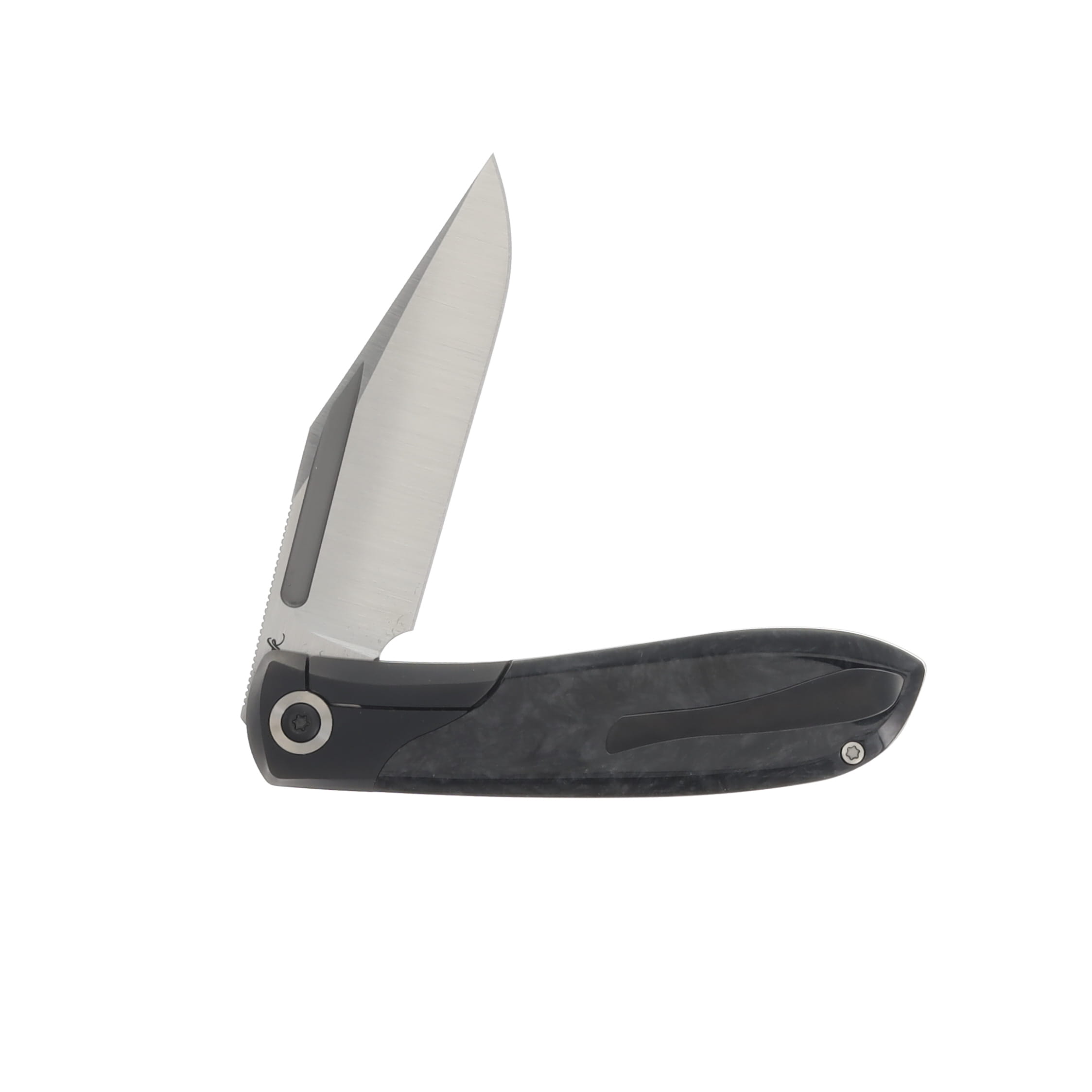 Jack Wolf Knives Scuffle Black Ice 3.52in Plain Belt Satin Clip Point SCUFFLE-01-KIR-BLK-ICE View 4