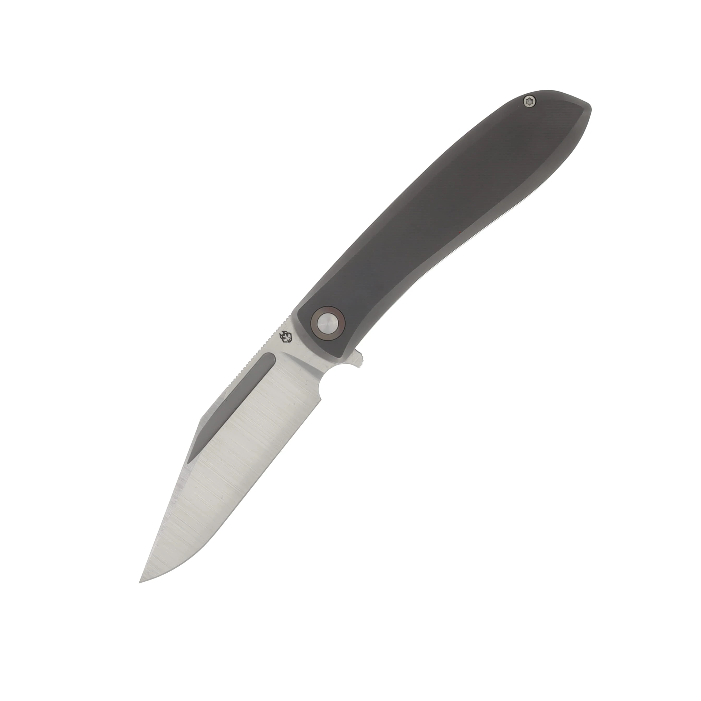 Jack Wolf Knives Scuffle Titanium 3.52in Plain Belt Satin Clip Point SCUFFLE-01-TI-MICRO-MILL View 1