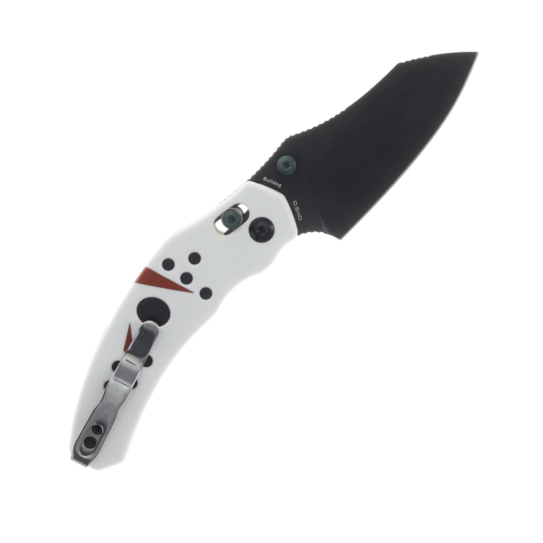 Kizer SMKW Exclusive Bulldog "Jason" White G-10 Handle Black 154CM Blade View 2