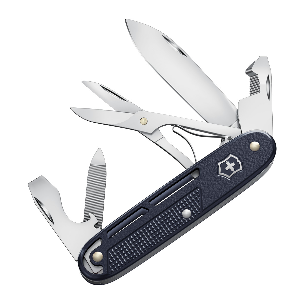 Victorinox Refined Alox Collection Synergy X Folding Multi-Tool with Scissors Blue V0822622 View 1