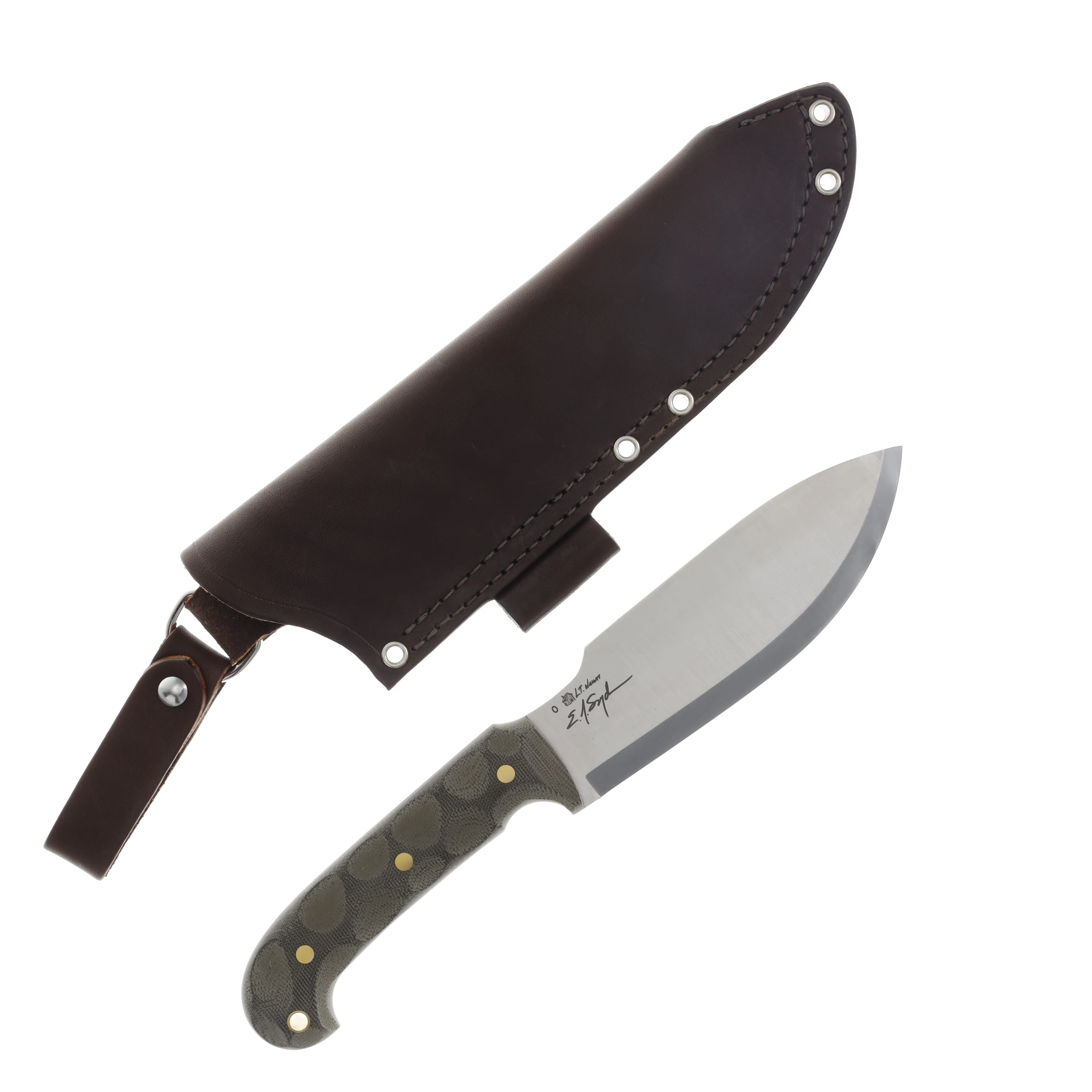 LT Wright SMKW Exclusive The Naked G.O.A.T. Primal Fixed Blade Knife Scandi/Green Micarta NGPRIMAL View 2