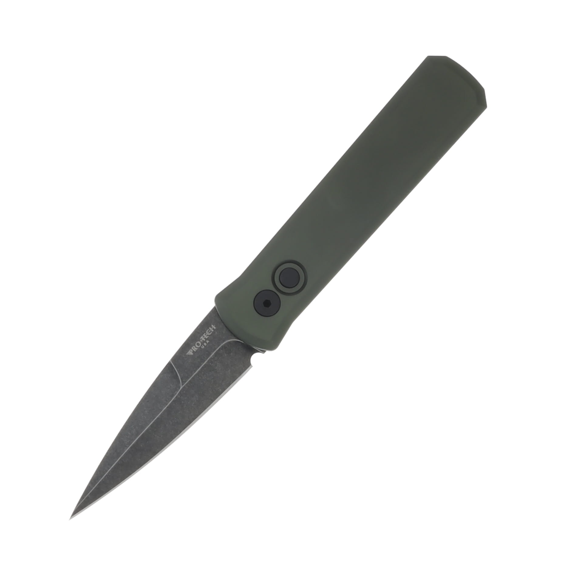 ProTech Godson Automatic Knife DLC Washed Blade/Green Aluminum AUPT721-GREENDLCW View 1