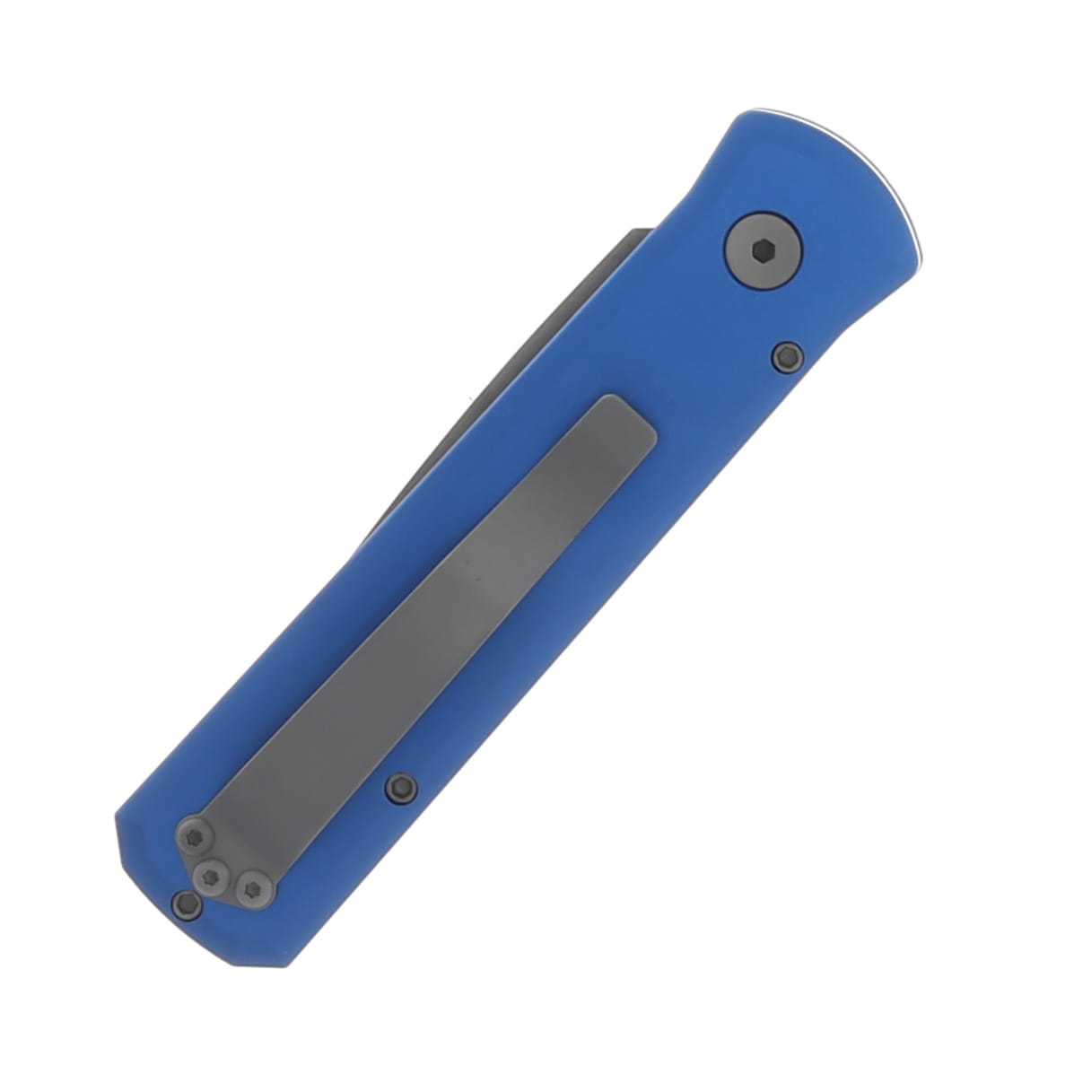 ProTech Godson Automatic Knife Left Handed Blasted Blade/Blue Aluminum AUPT720-BLUE LH View 3