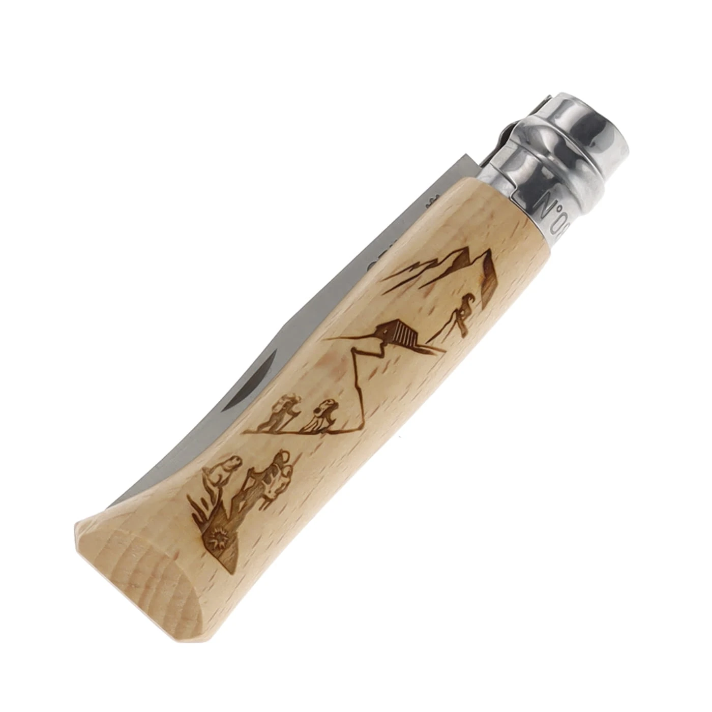 Opinel No. 8 Engraved Handle Folding Knife-Alpine Adventures-Hiking OP003138 View 4