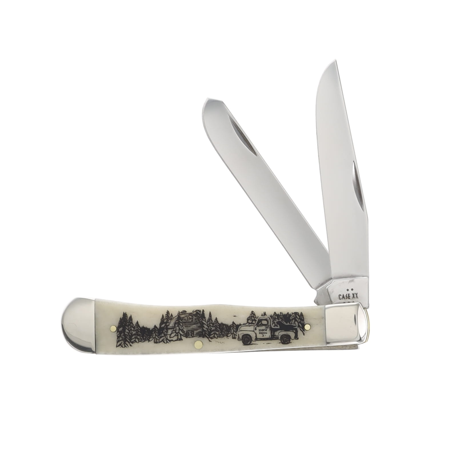 Case SMKW Exclusive Smoky Mountain Knife Works Express 3rd Edition Christmas 2025 Natural Bone Trapper CA10676EX25 View 1