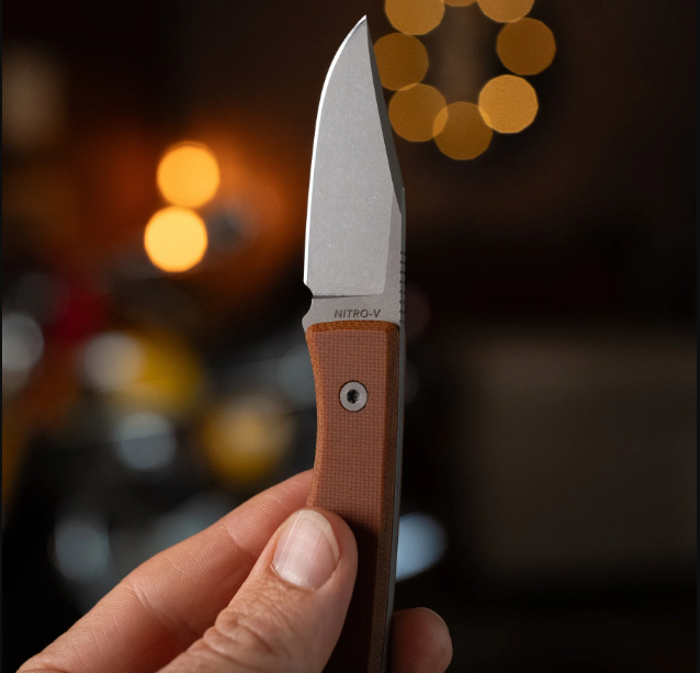 Big I Design USA Lookout Natural 2.2in. Plain Satin Drop Point BIGI24 View 5