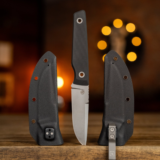Big I Design USA Signal Fixed Knife Satin Nitro-V Drop Point/Black G-10 BIGI27 View 1