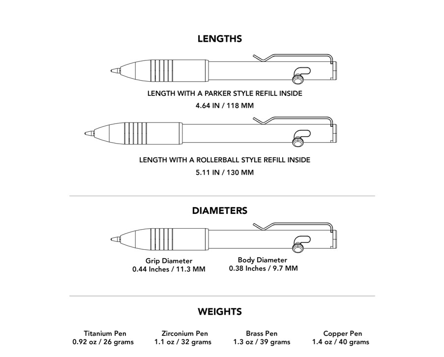 Big I Design Bolt Action Pen Titanium Raw BIGI36 View 5
