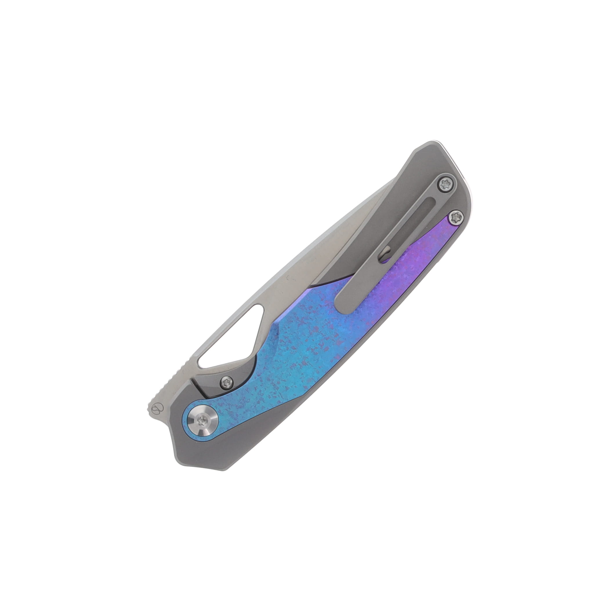 Kizer Topsail Blue – Purple - Silver 3.1in Plain Satin Drop Point KI3735A1 View 4