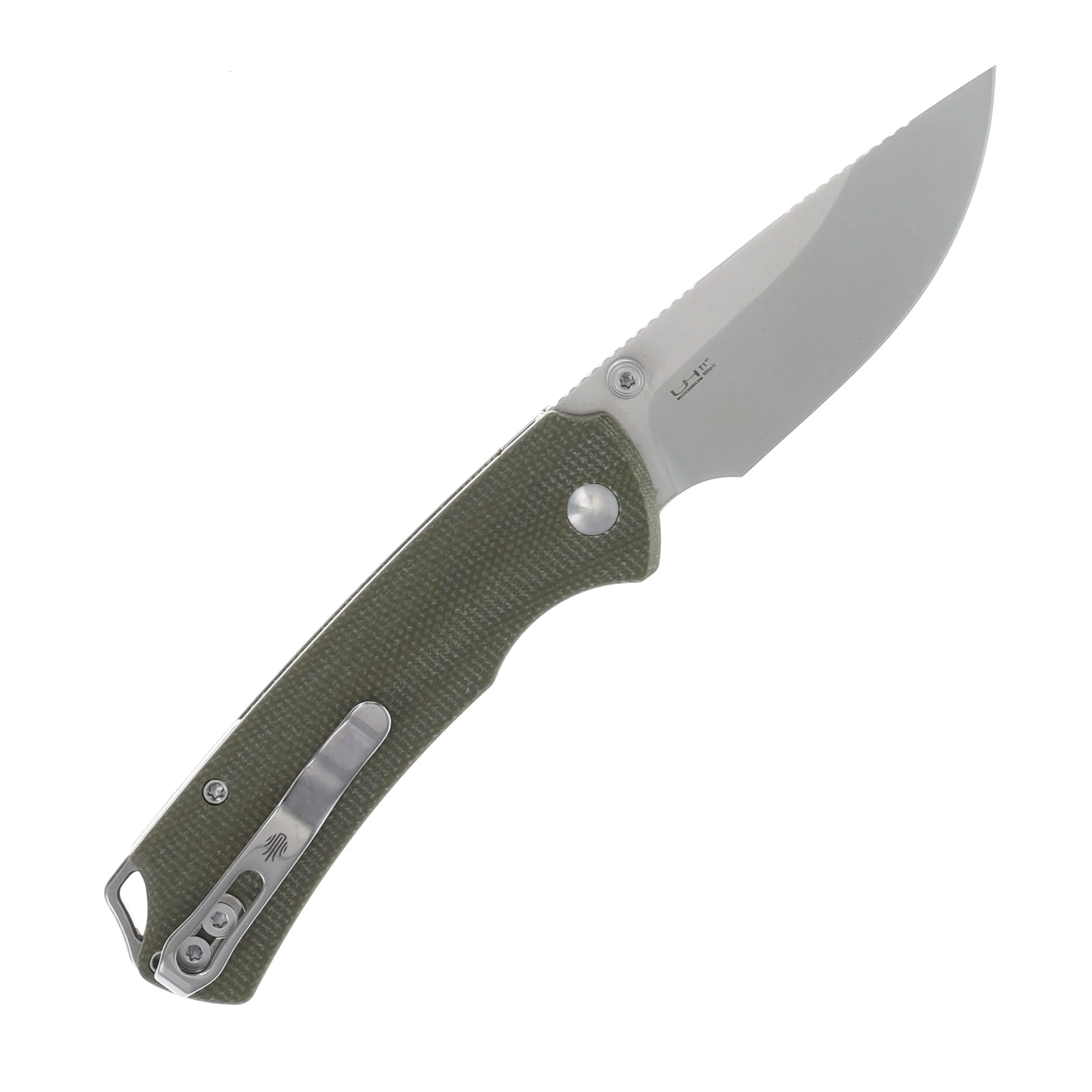 Kizer T1 BD Folding Knife Olive Green 3.2in Plain Satin Drop Point V3490.2BA1 View 2