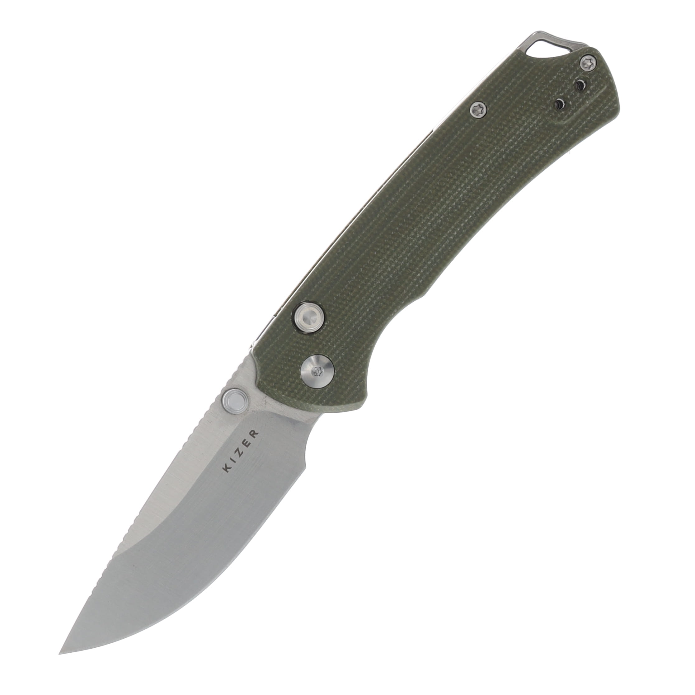Kizer T1 BD Folding Knife Olive Green 3.2in Plain Satin Drop Point V3490.2BA1 View 1