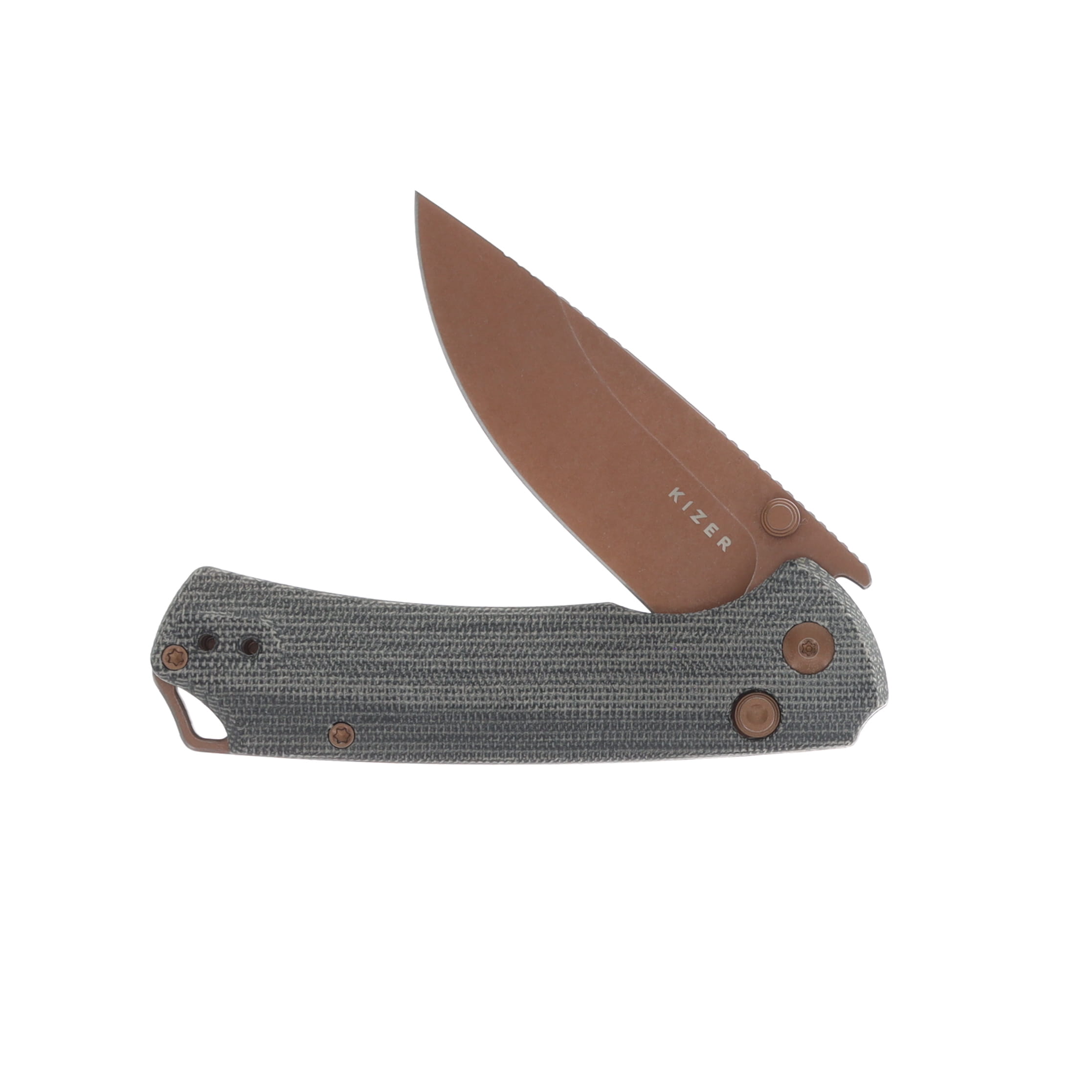 Kizer T1 BD Folding Knife Gray 3.2in Plain Sunset Drop Point V3490.2BA2 View 3
