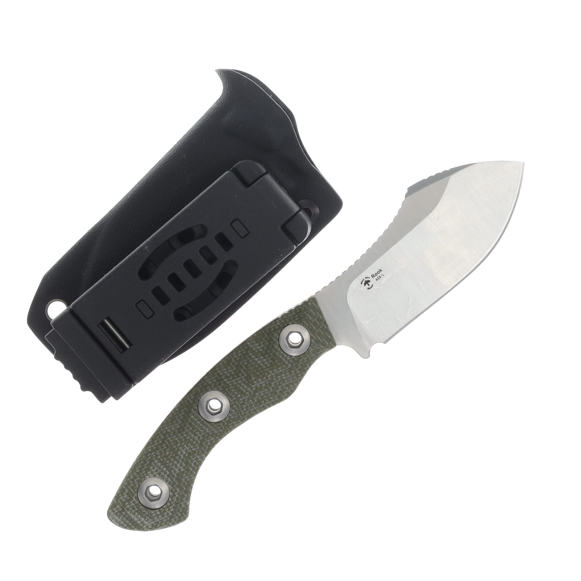 Kizer Rook Fixed Blade Knife Green 3.1in Plain Satin Nessmuk 1090A4 View 2