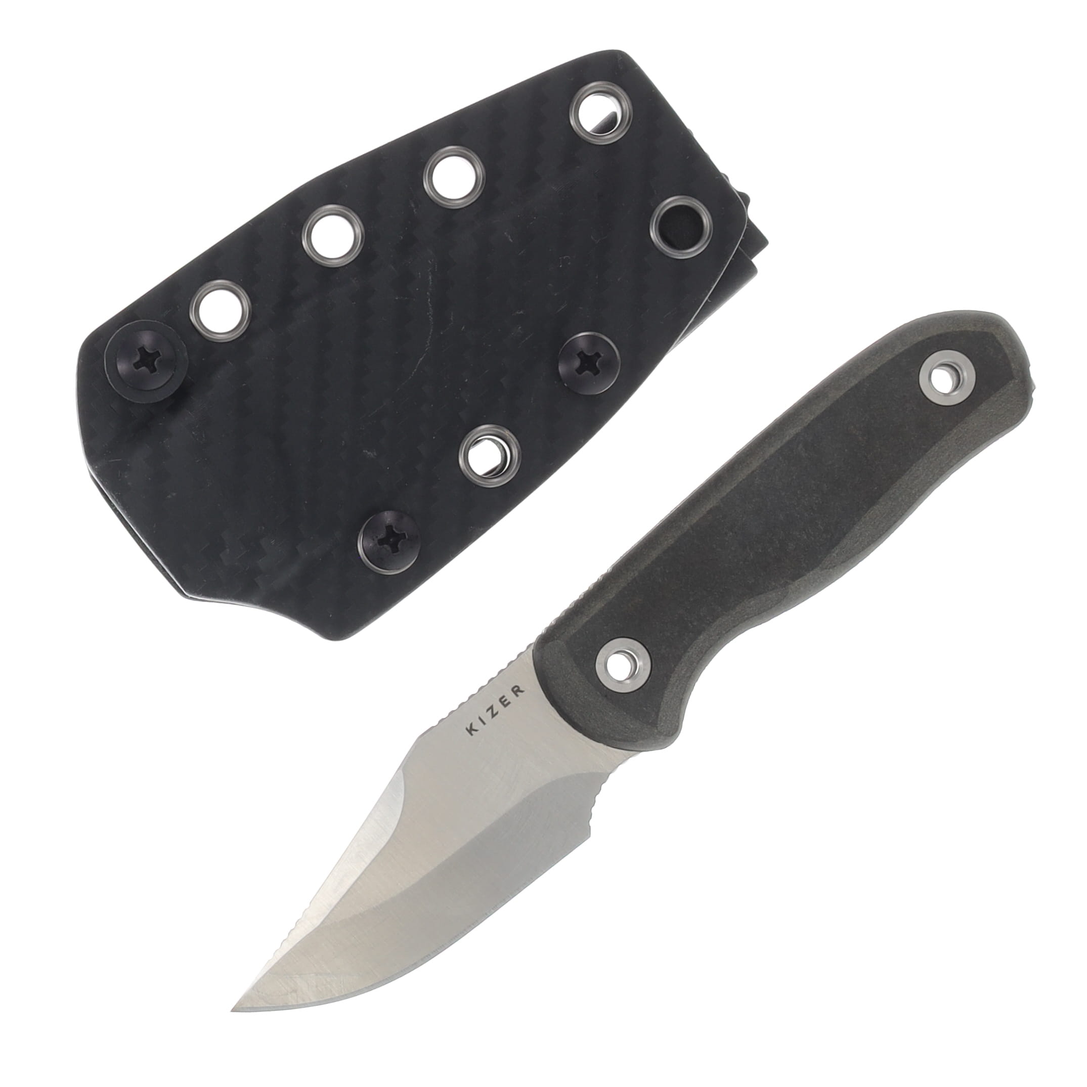 Kizer Drop Bear Fixed Knife Richlite 2.6in Plain Satin Clip Point 1092A3 View 1