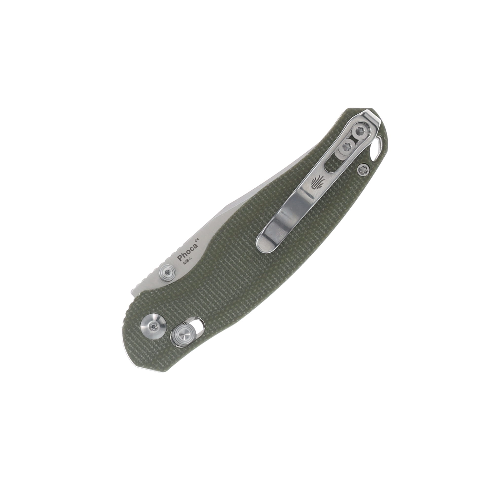 Kizer Phoca CC Folding Knife Green 2.9in Plain Satin Clip Point V3780A1 View 4