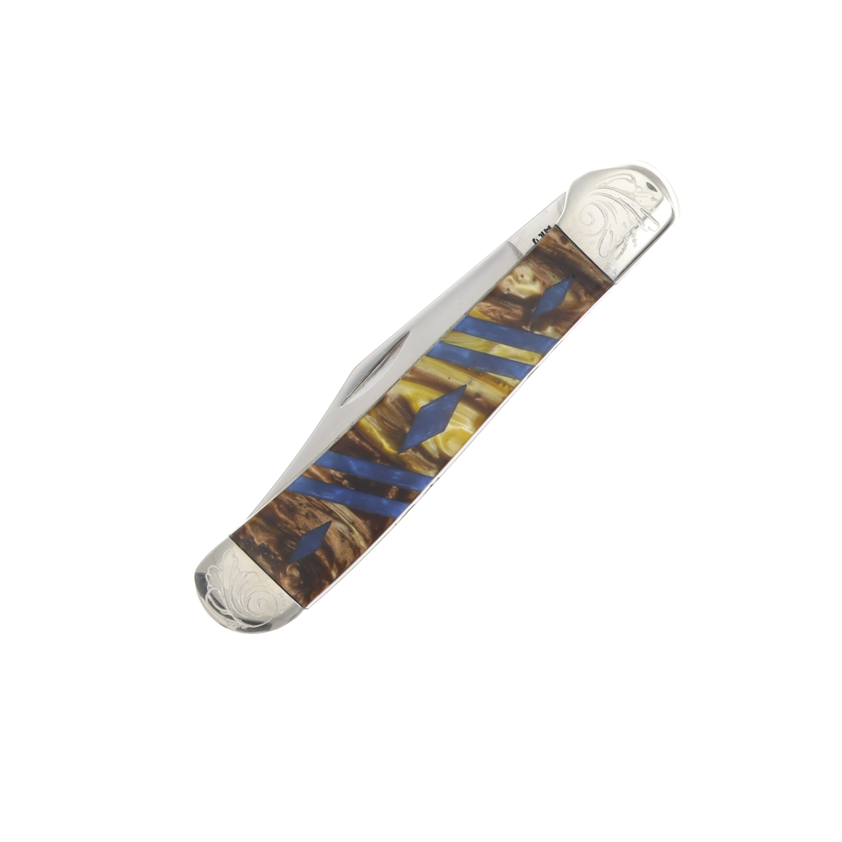 Case XX Diamond Series Bronze/Blue Smooth Synthetic Two-Blade Copperhead Folding Knife CA9249BRBLDE View 4