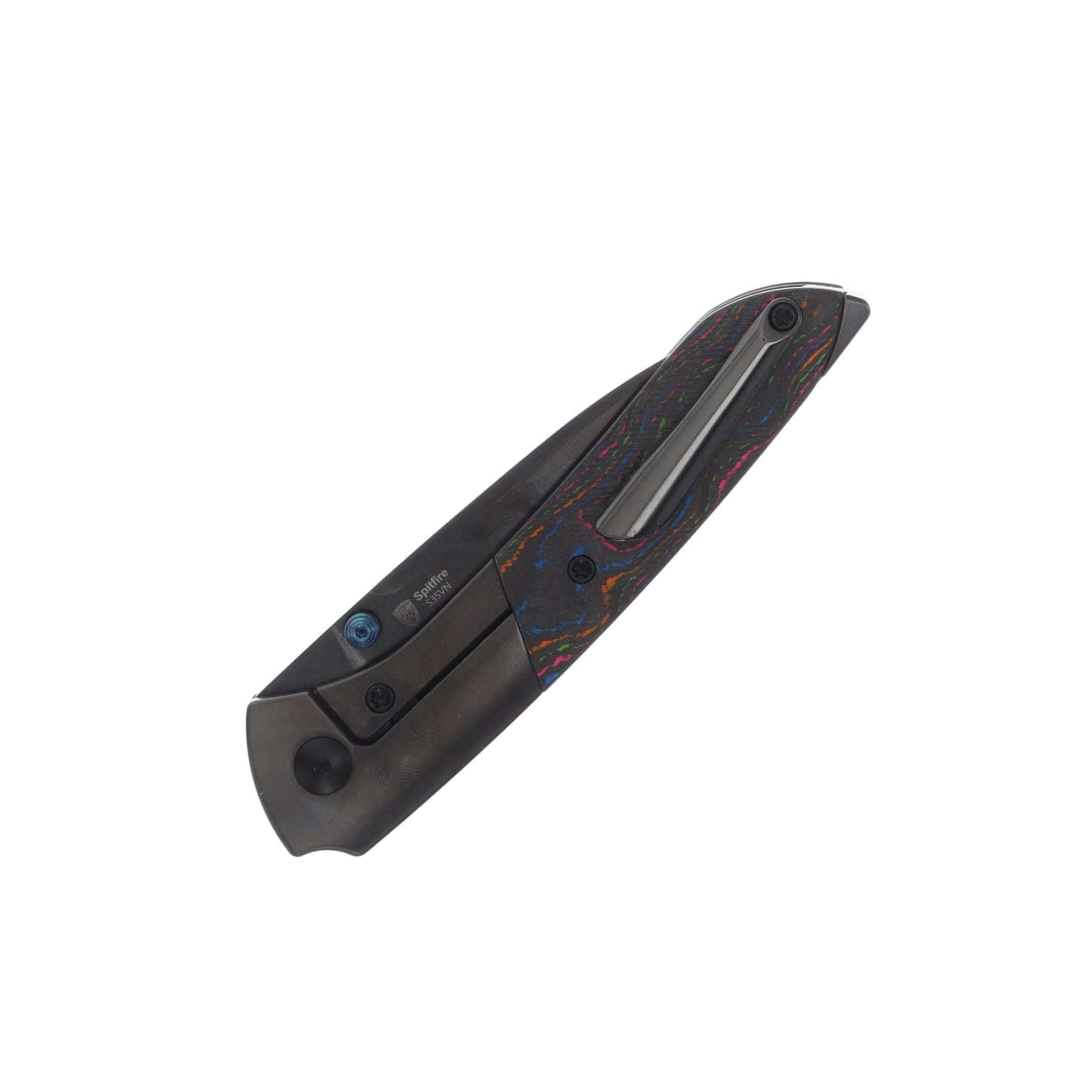 Kizer Spitfire 80s Camo 3.13in Plain Black DLC Drop Point KI3690A2 View 4