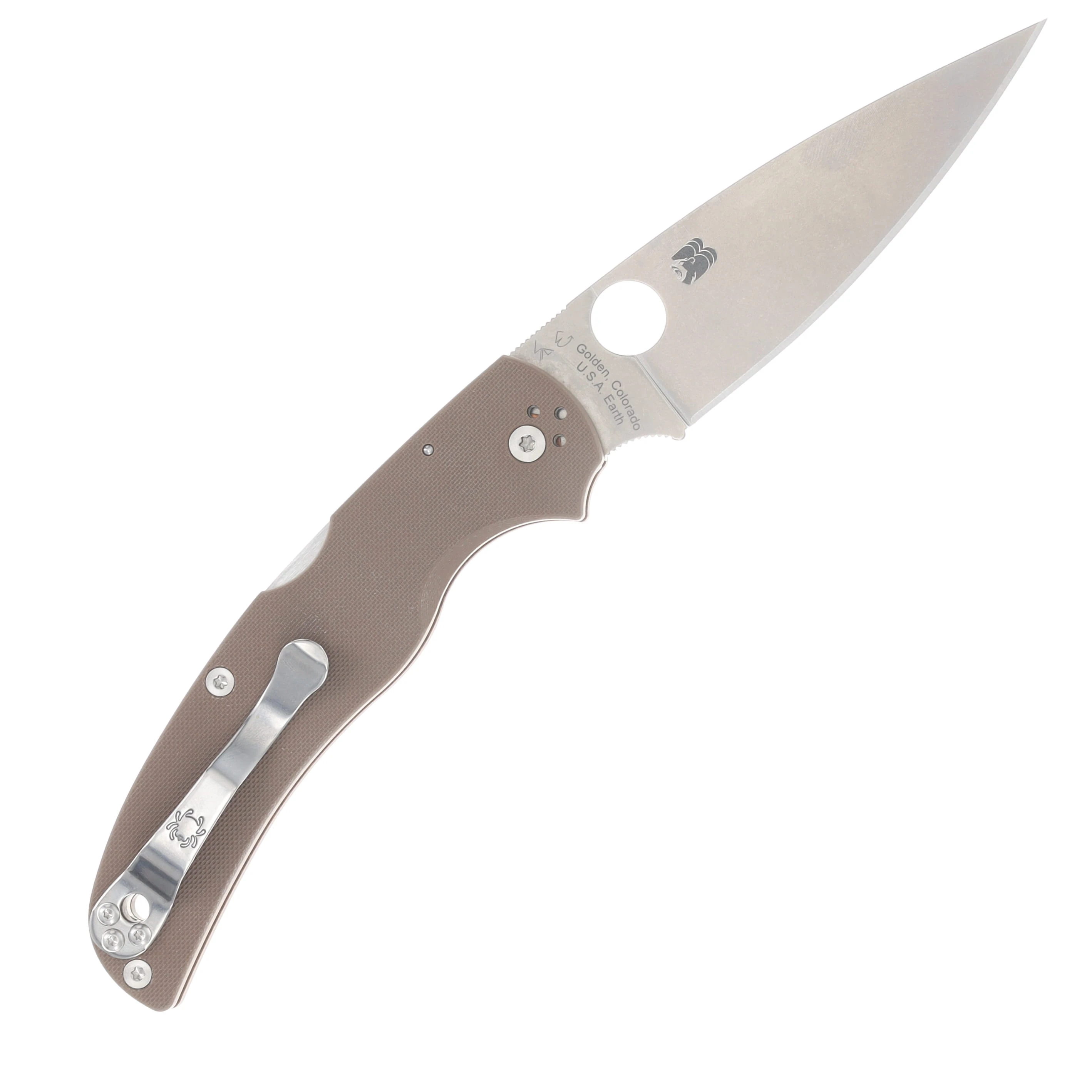 Spyderco Native Chief SPRINT RUN Brown 4.08in Plain Satin Leaf SPC244GPBN15V View 2