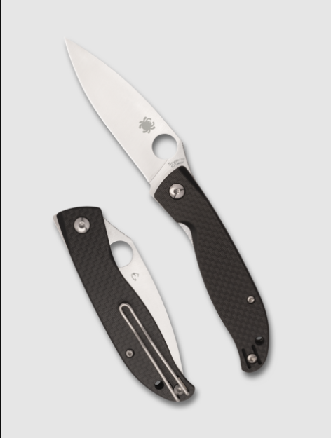 Spyderco Mantra 4 Carbon Fiber 3.34in Plain Satin Drop Point SPC274CFP View 1