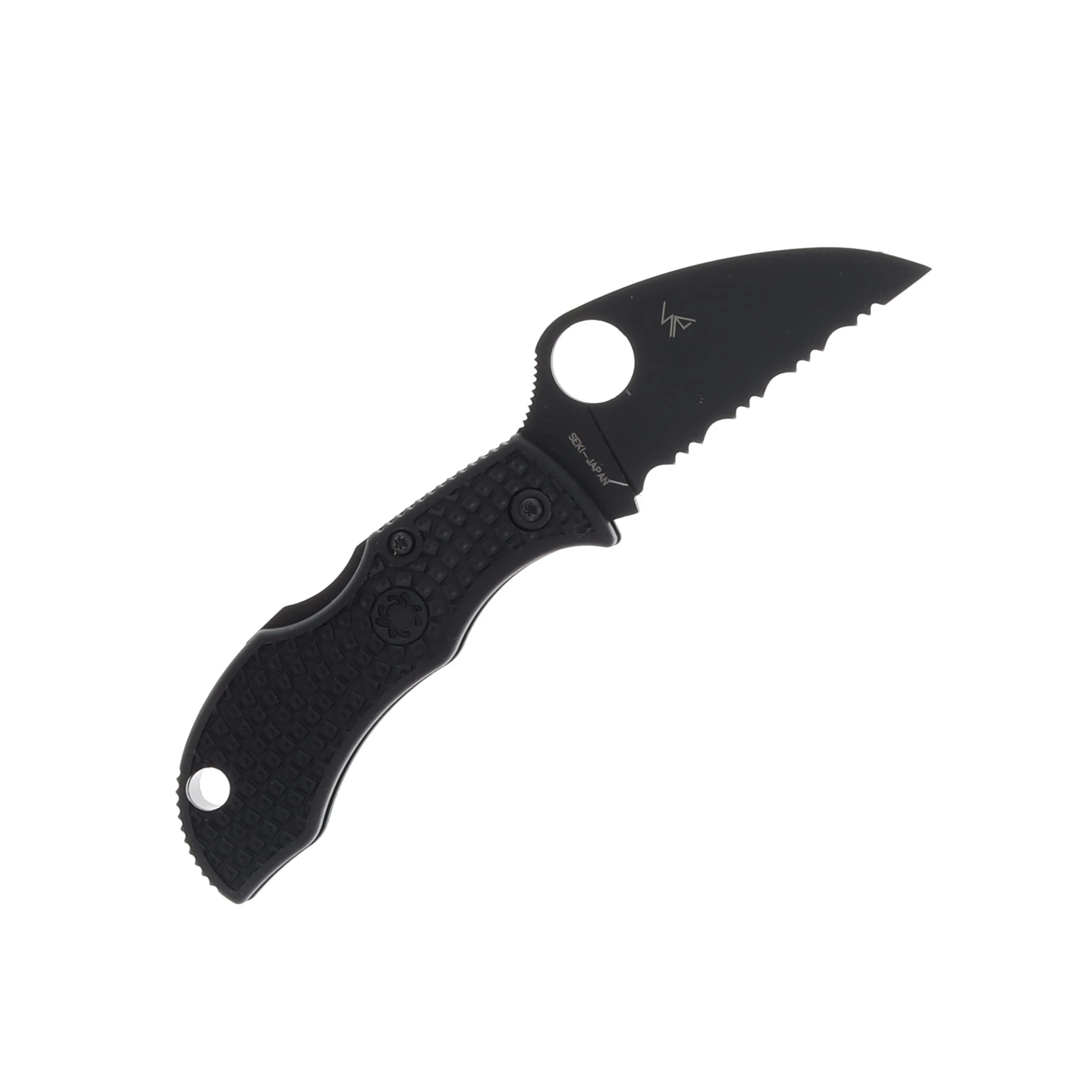 Spyderco Manbug Lightweight 1.91in Serrated Black TiCN Wharncliffe SPMBKWSBK View 2