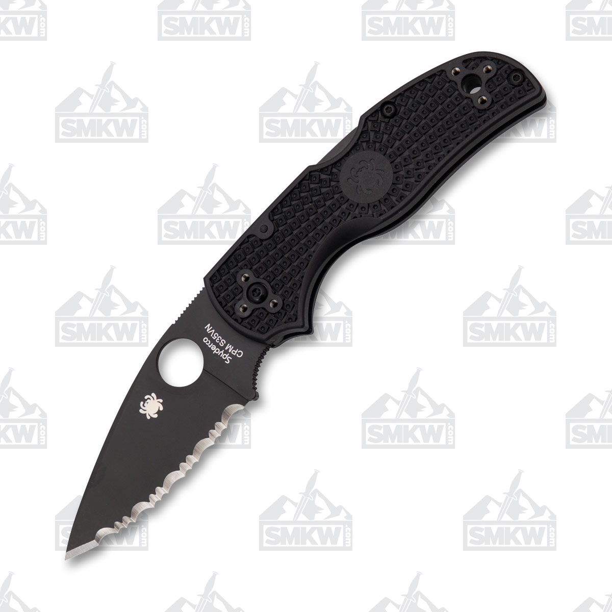 Spyderco Native 5 Lightweight 2.95 Inch Serrated Black DLC Leaf SPC41SBBK5 View 2
