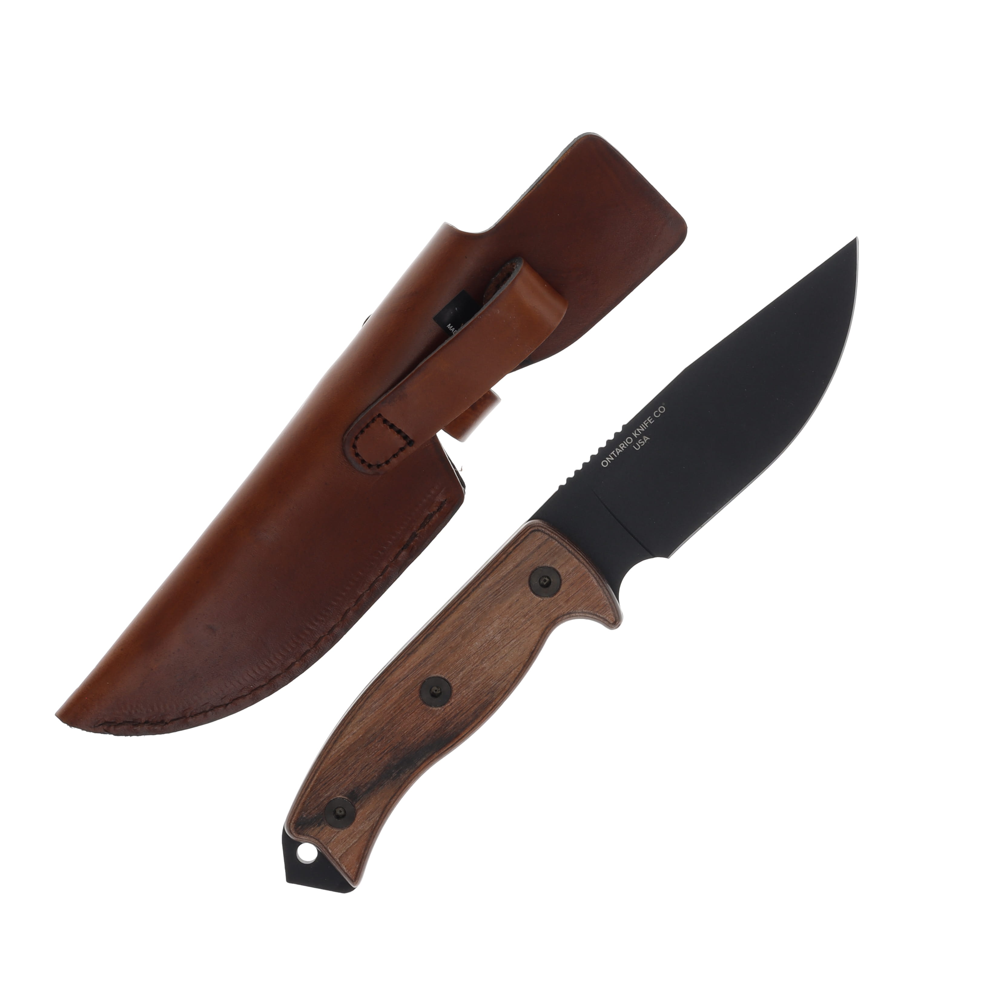 Ontario RAT 5 Adventurer Fixed Knife Laminated Wood Handle With Sheath ON8649 View 2