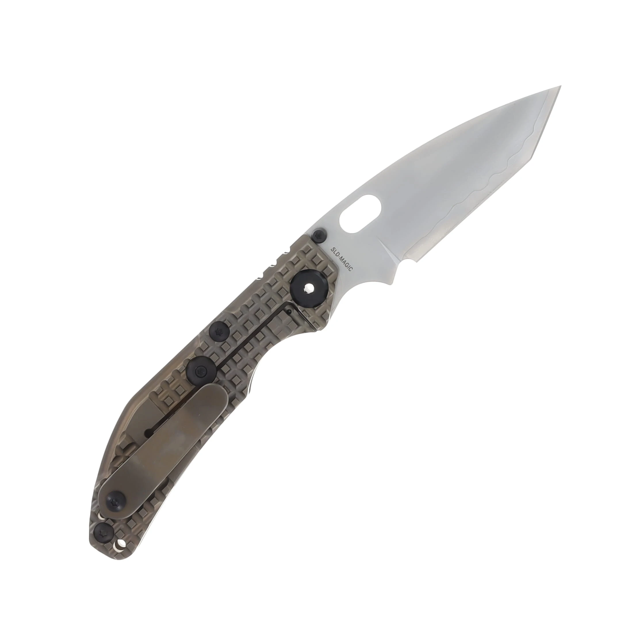 North Mountain Blade BBNM Folding Knife 2522-BZ-G Tanto/Grid Champagne Titanium Handles 2522-BZ-G View 2