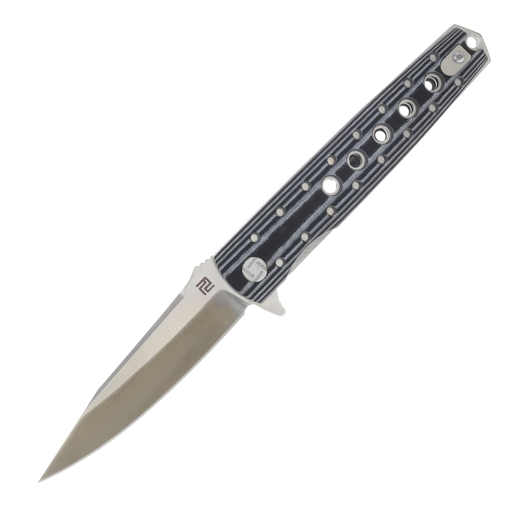 Artisan Cutlery Virginia Folding Knife Black and White G-10 ATZ1807GBWM View 1