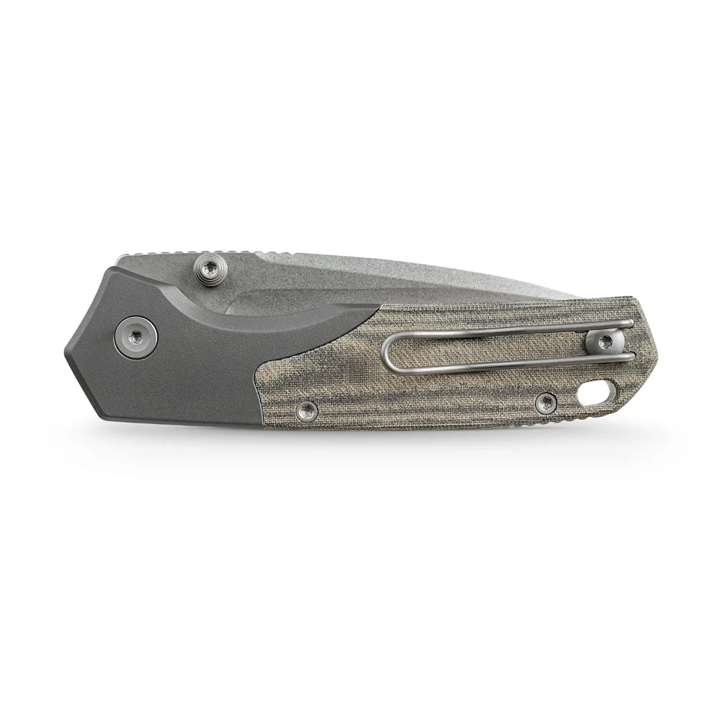 Vosteed Psyop Folding Knife Top Linerlock 2.99in S35VN Blade Green Micarta Handle A2220 View 2