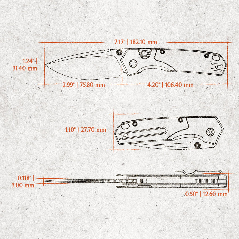 Vosteed Psyop Folding Knife Top Linerlock 2.99in S35VN Blade Green Micarta Handle A2220 View 6