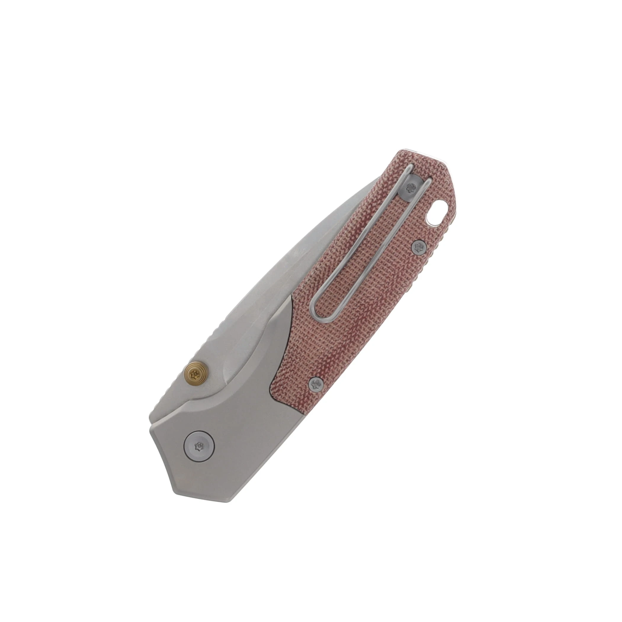 Vosteed Psyop Folding Knife Top Linerlock 2.99in S35VN Blade Red Micarta Handle A2217 View 4