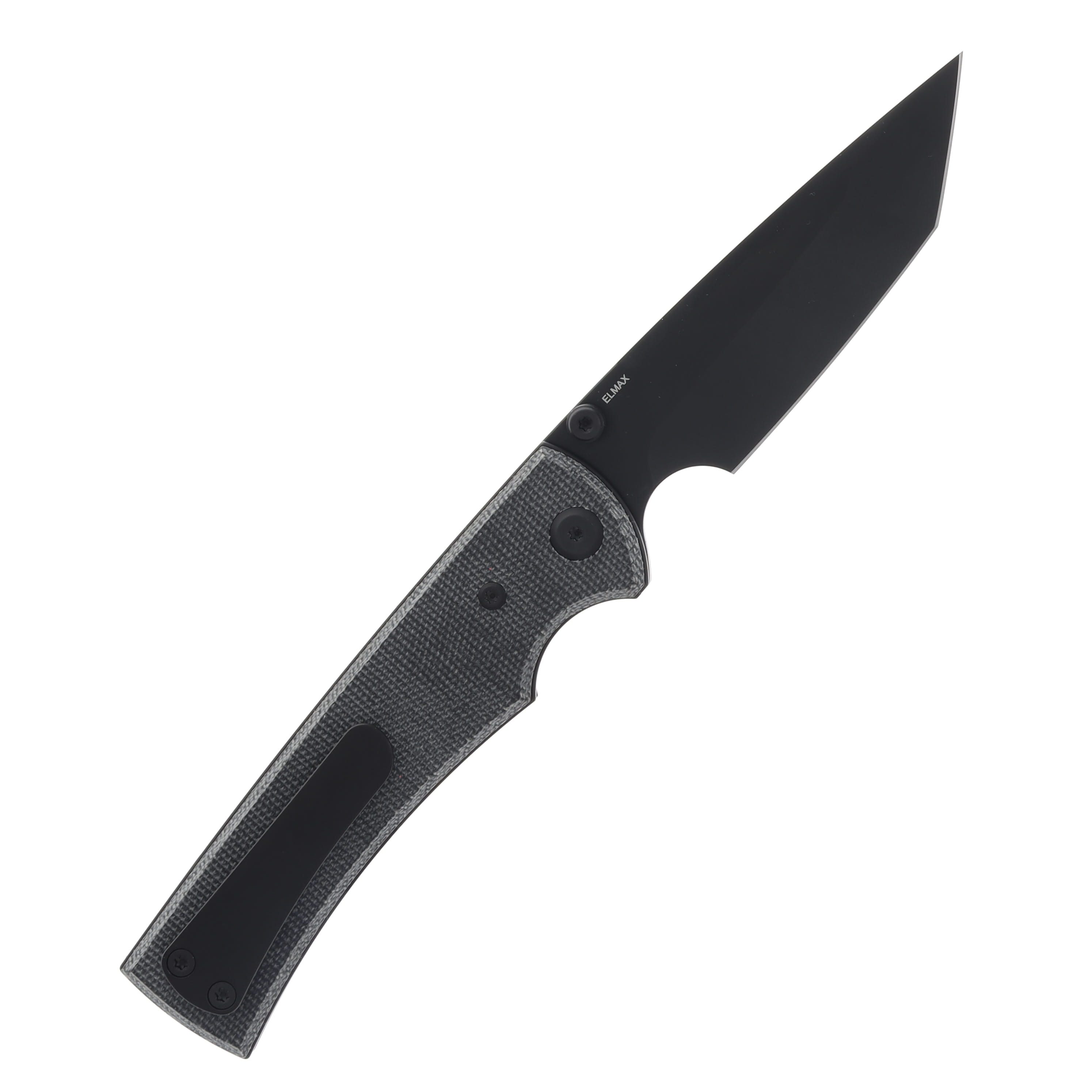 Chaves Liberation 229 Folding Knife Black Canvas Micarta Handle Black PVD Tanto Blade CHAV14315 View 2